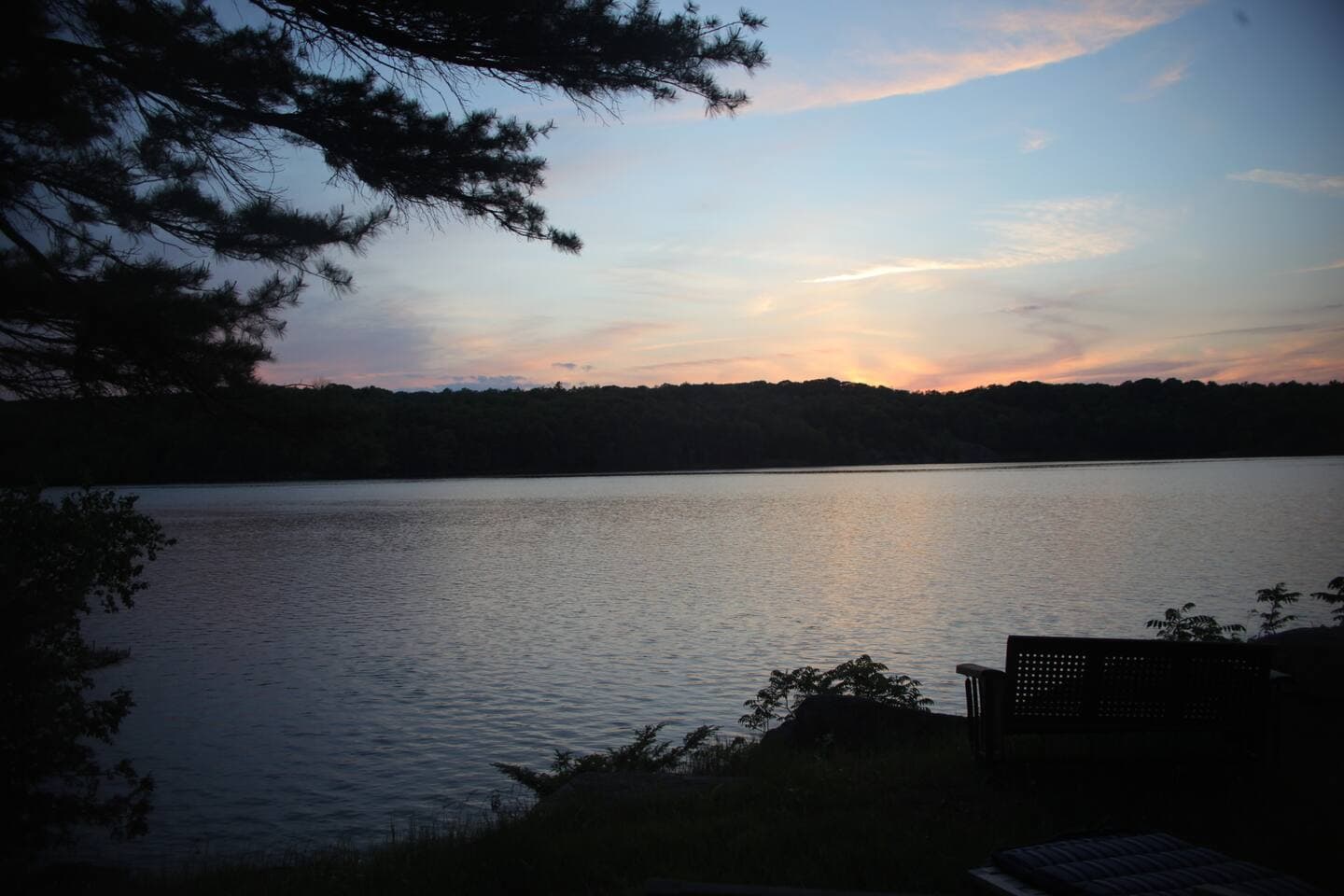 sunset from the bench in front of the Eagle