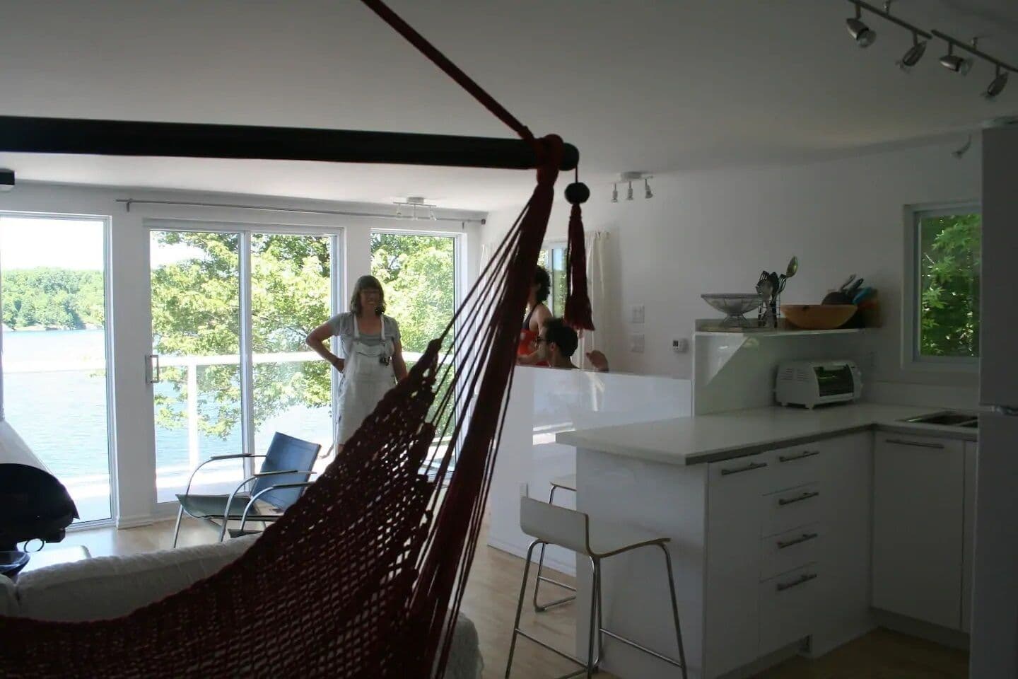 Cozy living room with hammock