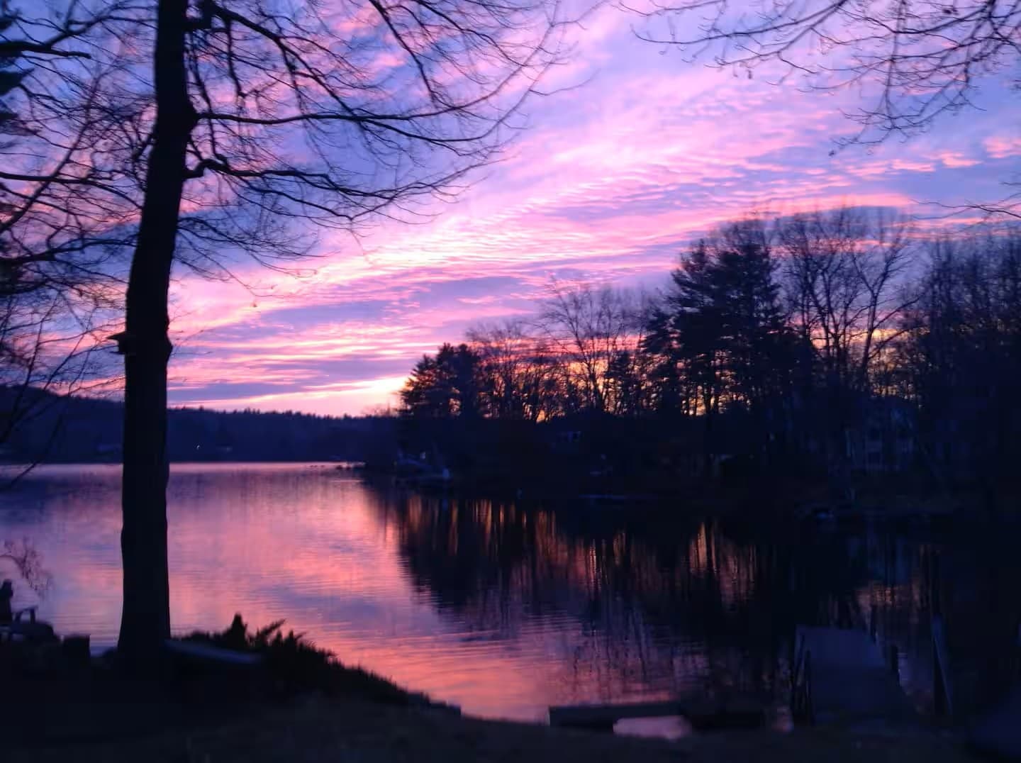 Sunset lake view