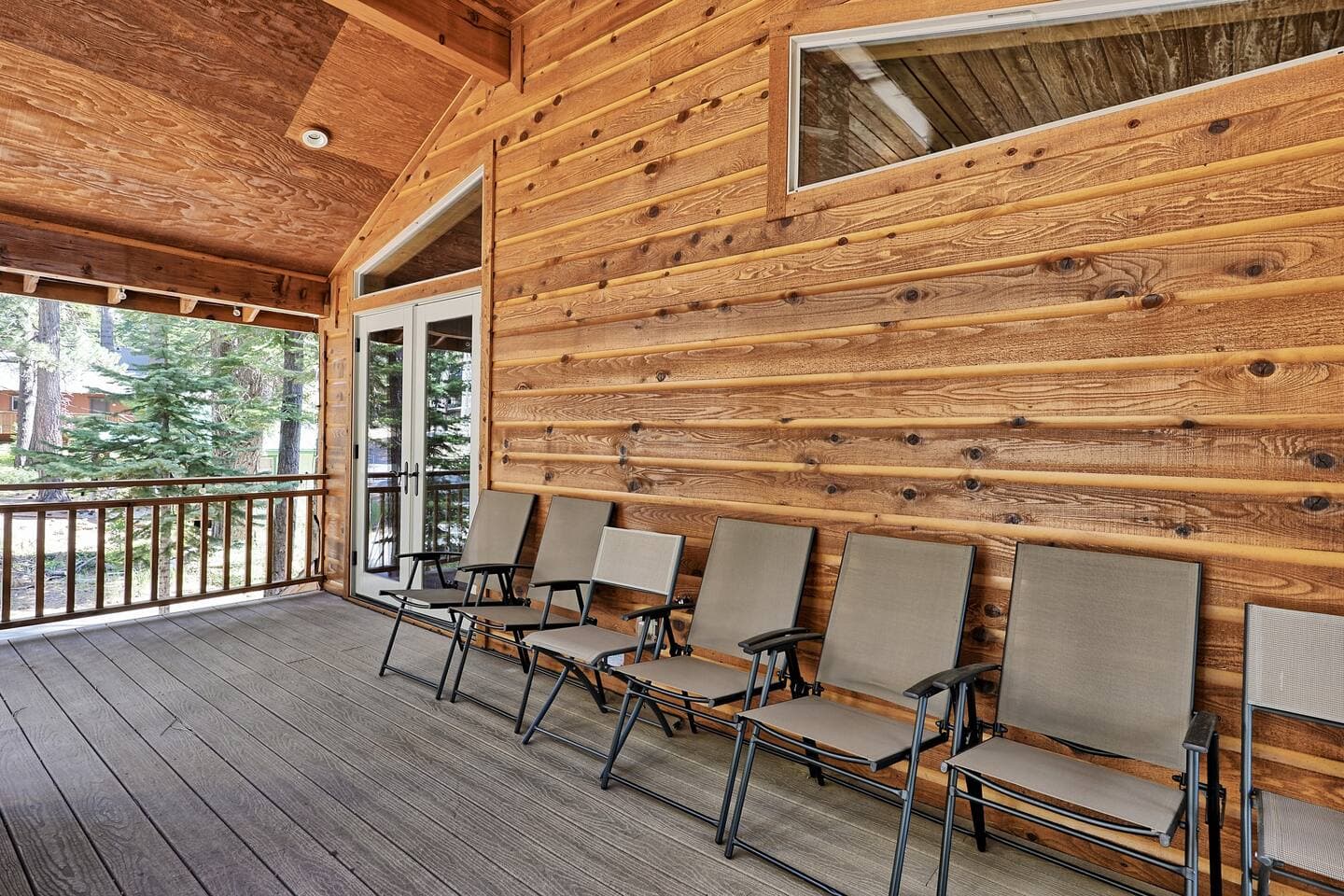 Step out on the large deck to enjoy the cool, mountain breeze.