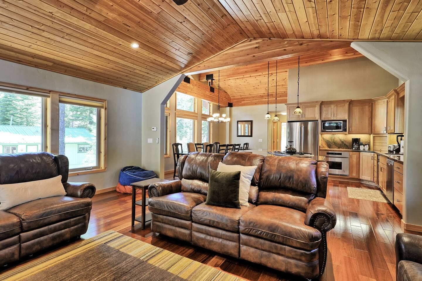 Beautiful open concept.  The living area opens to the kitchen and dining room.