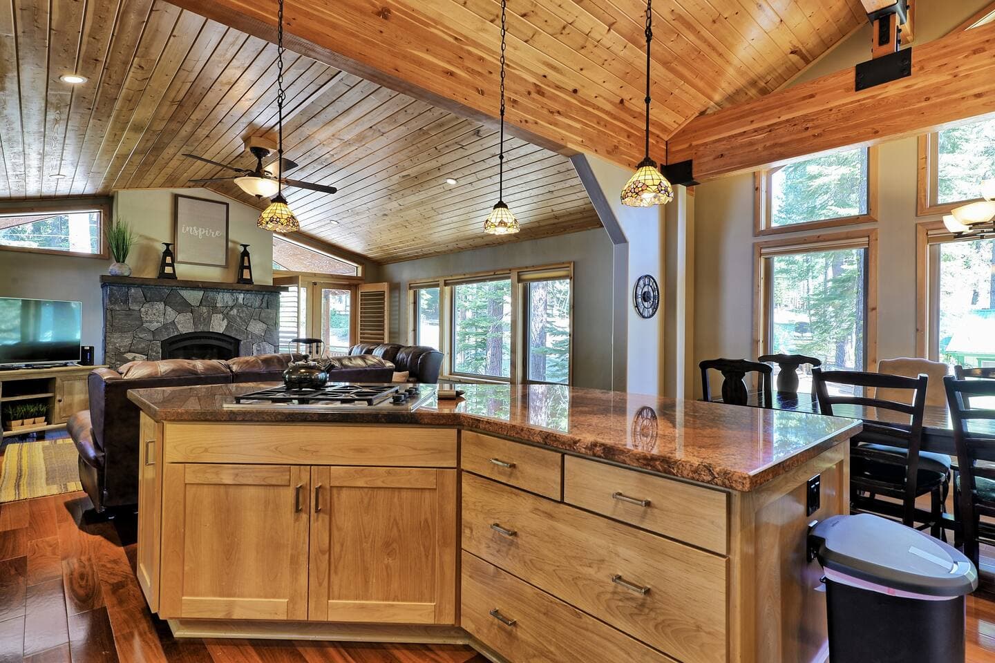 The oversized windows in the kitchen and living area make it one of the most inviting spots in the house.