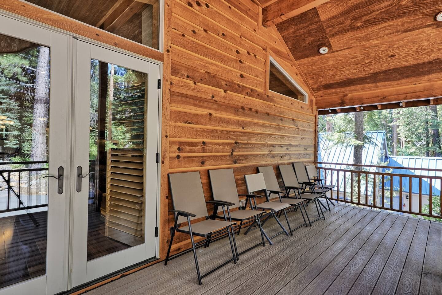 All year long the porch offers beautiful views and the smell of pine trees.