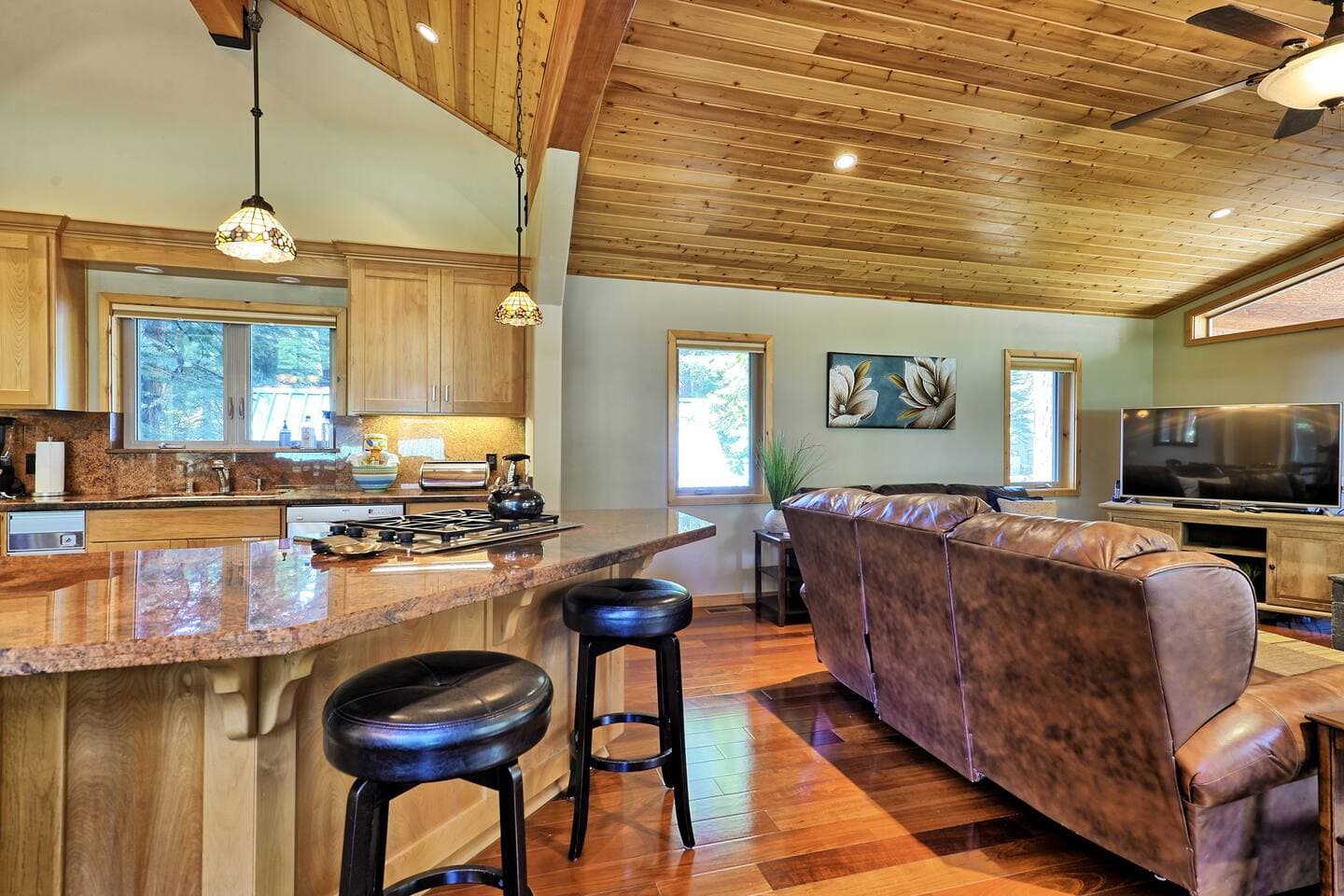 The living area is open and inviting.