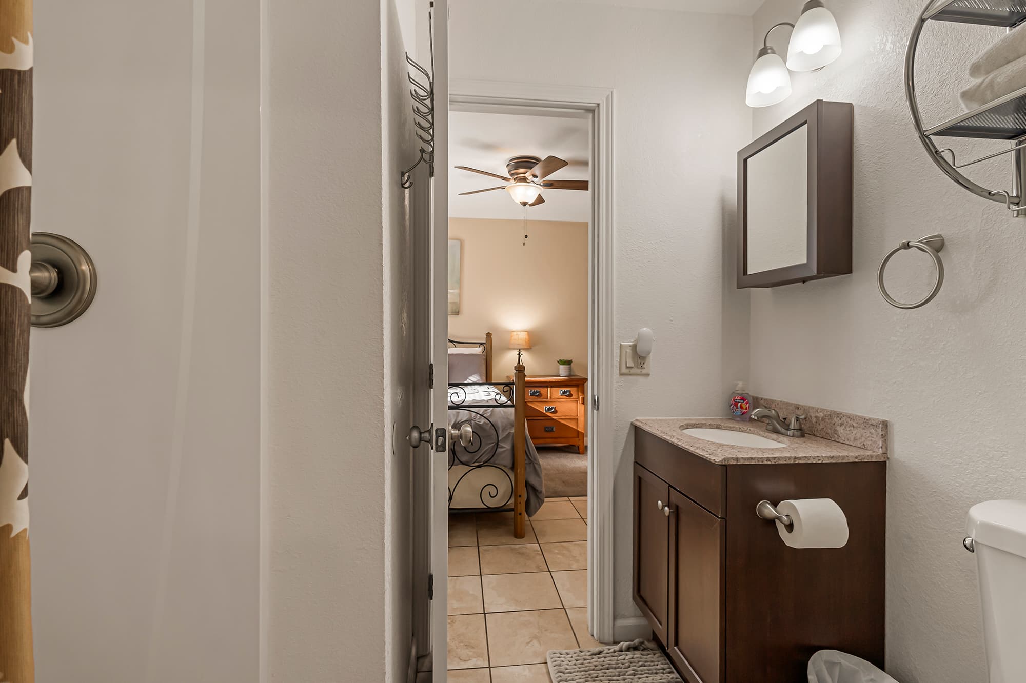 Bathroom 1 ensuite with a shower.