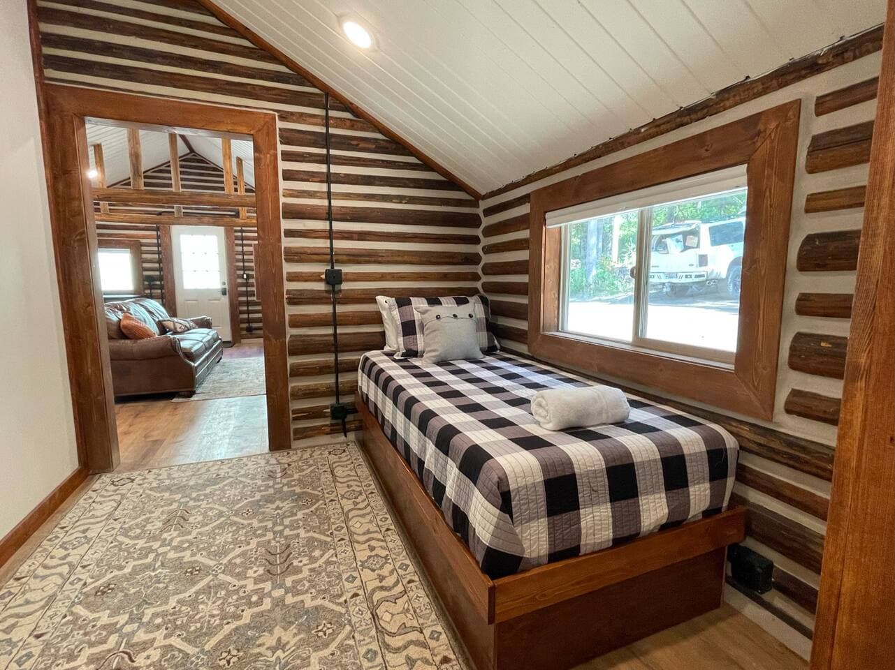 There is a twin-size bed in the 2nd bedroom off the main living space.
