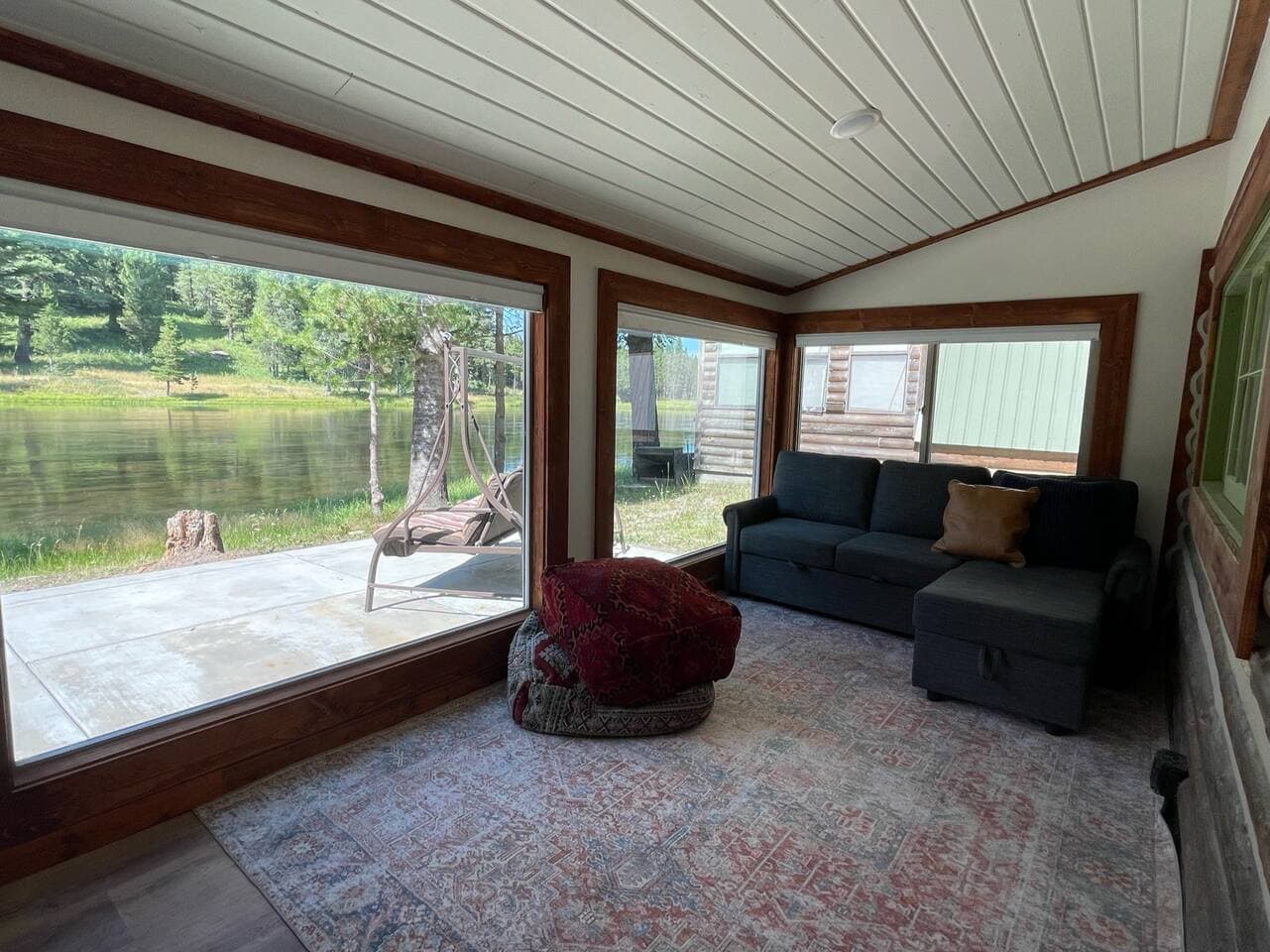 The TV lounge area has amazing views and an open feel.