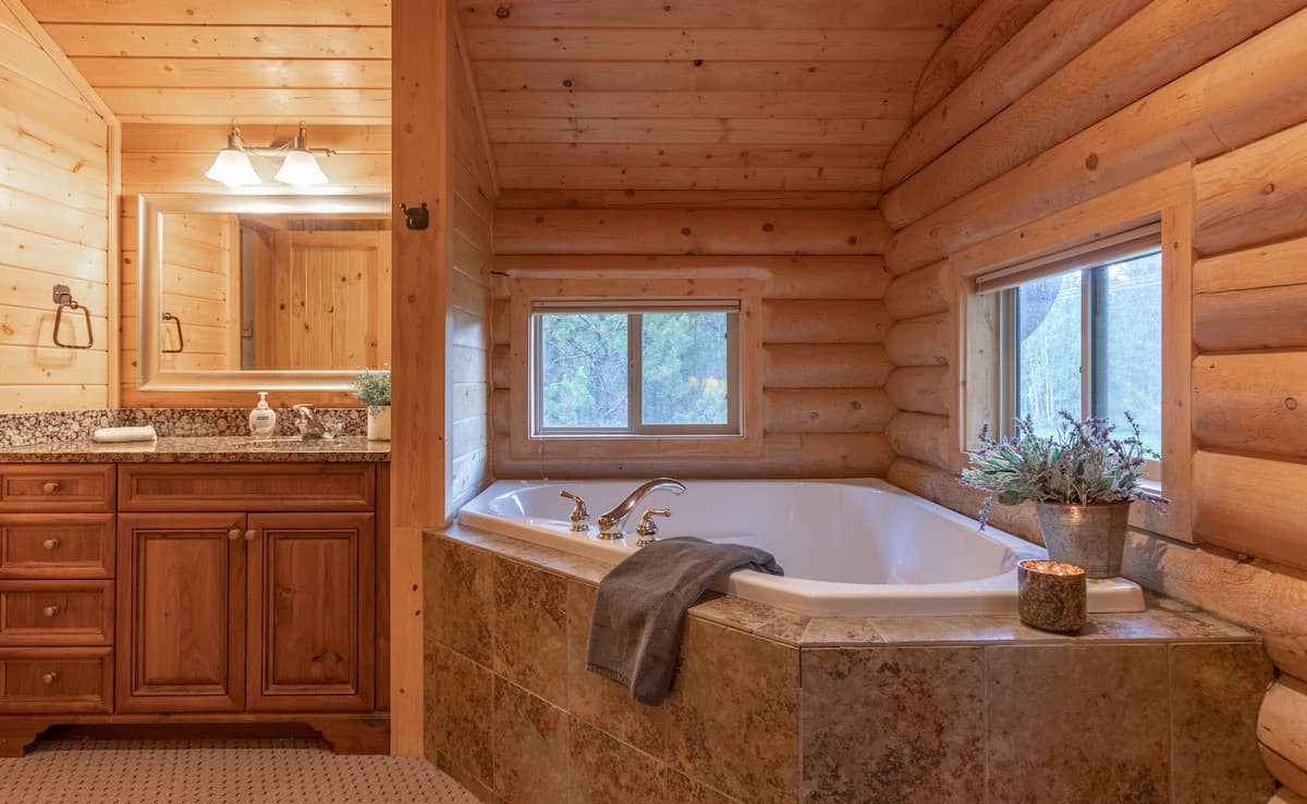 Enjoy soaking in the large jetted tub in the primary bathroom.