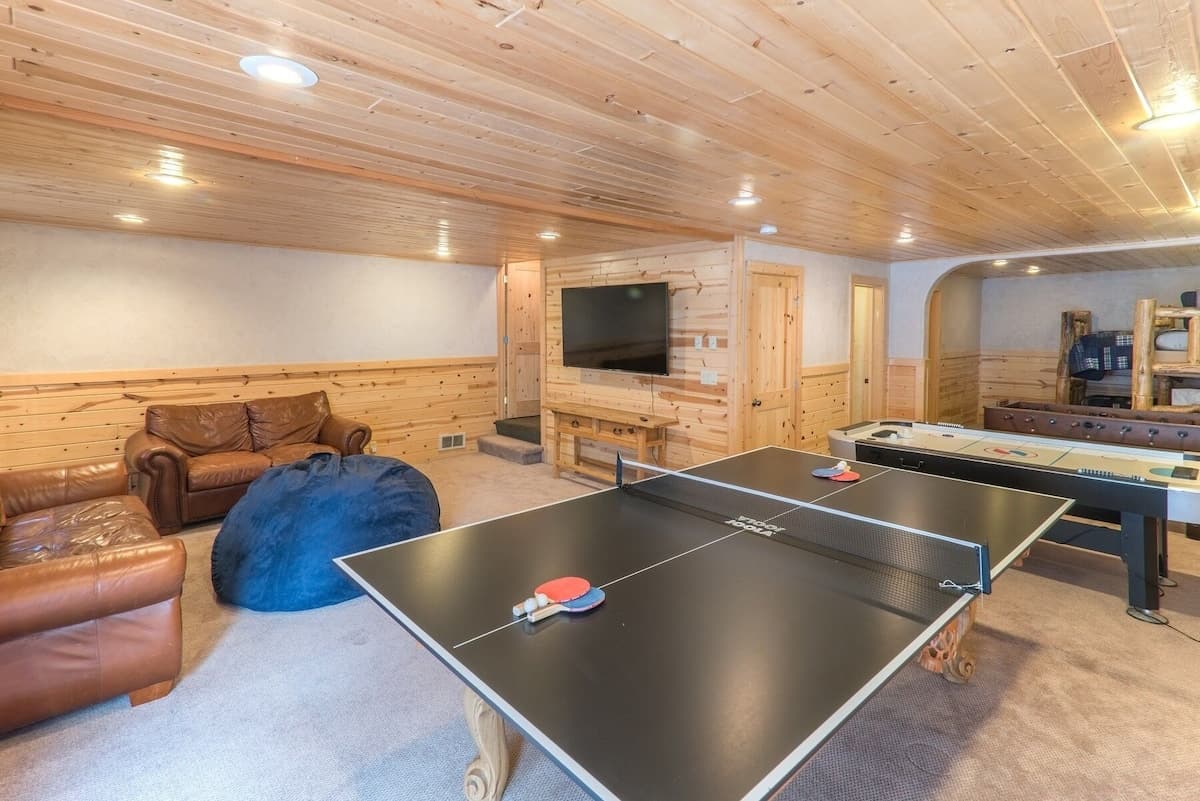 With a foosball table, air hockey, and billiards, the spacious game room will provide hours of fun with family or friends.