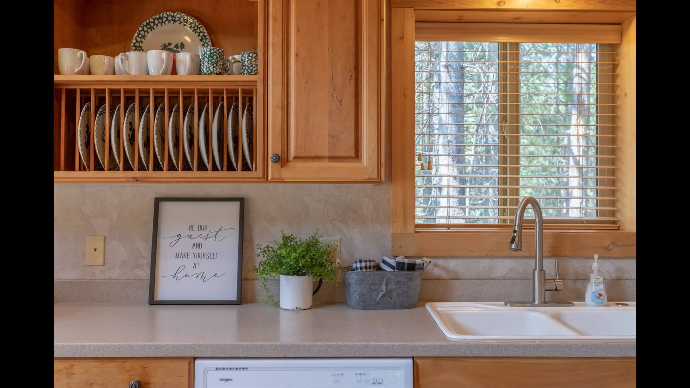 With its blend of rustic charm and functionality, this kitchen is a welcoming space for guests and residents alike.