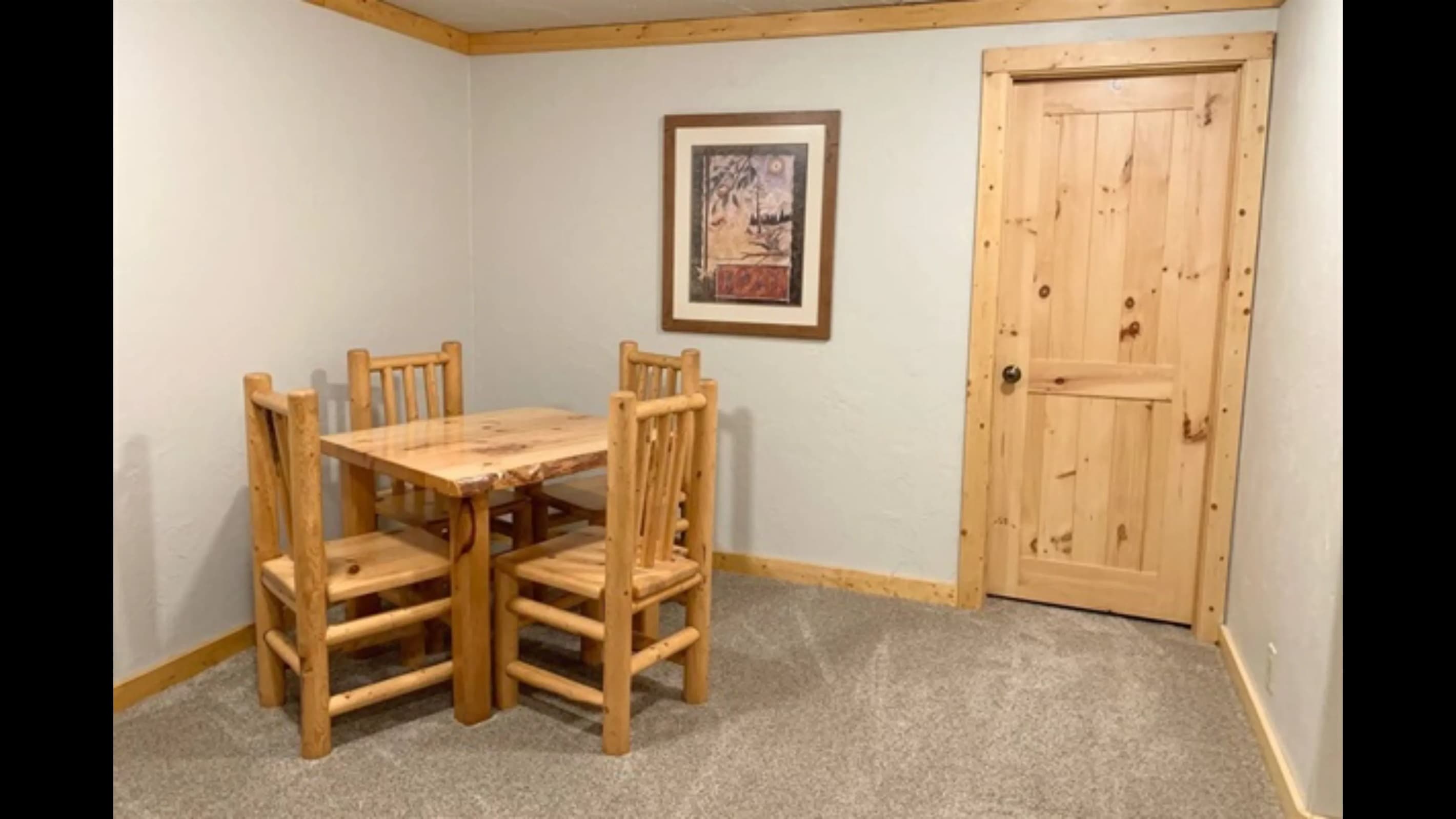 Plenty of seating and table space for a game of cards as you escape the cares of daily life.