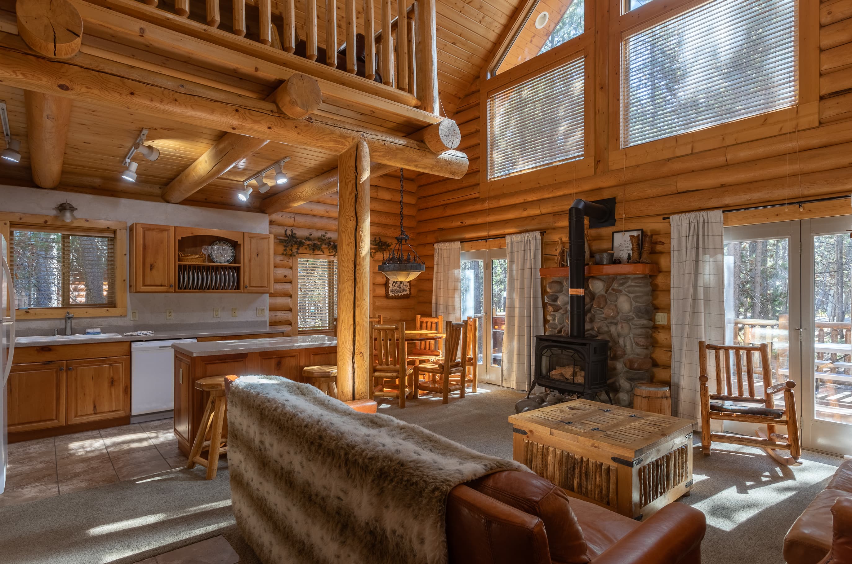 Double doors to the outside deck.