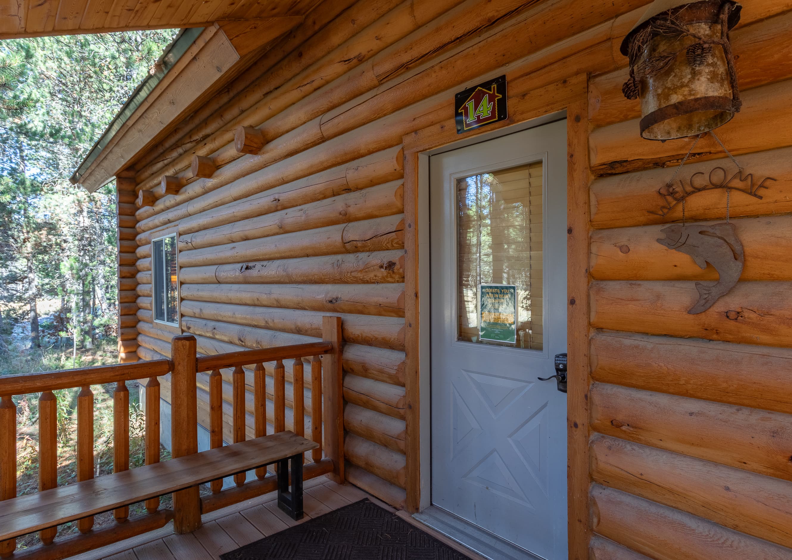 Enter through our front door- Cabin 14