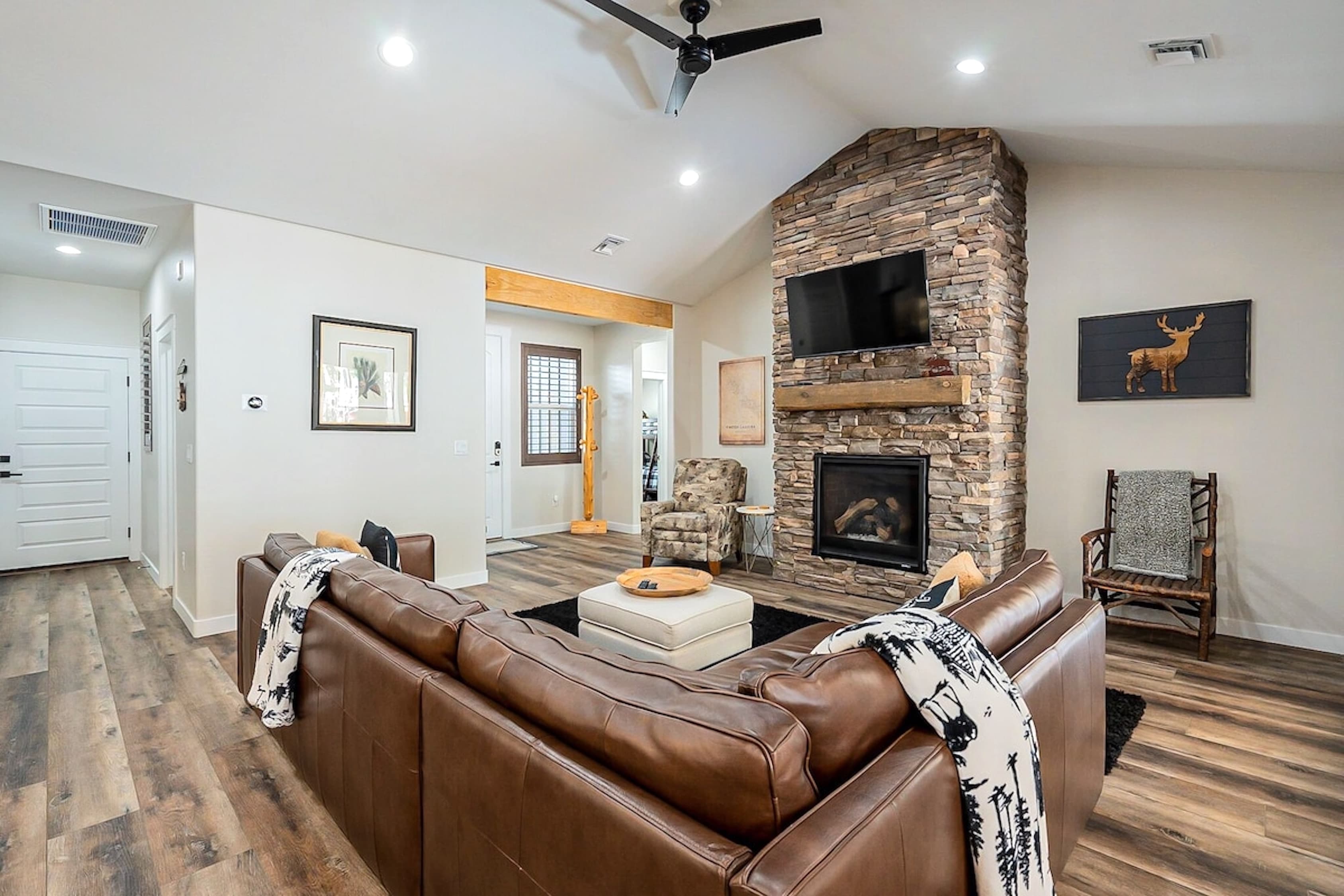 Spacious, stylish, and perfect for gathering — enjoy movie nights or morning coffee in this warm, welcoming living area.