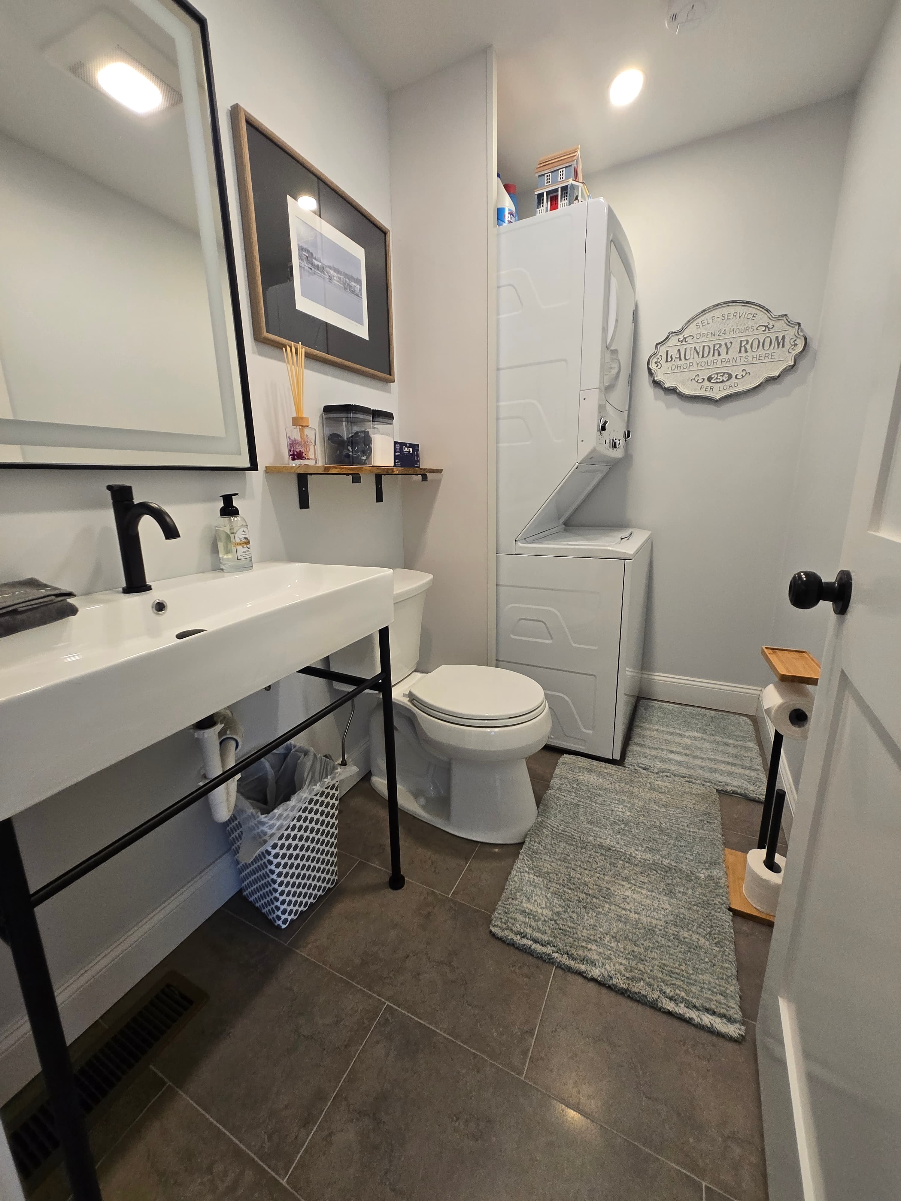 Half Bath with Washer & Dryer