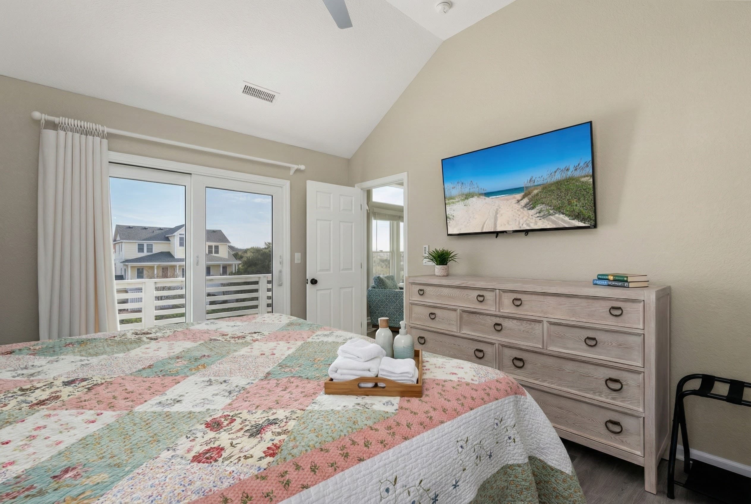Top-Level Master Suite — Wake Up to Ocean Views in This Serene King Bedroom | Harmankaya, Corolla OBX