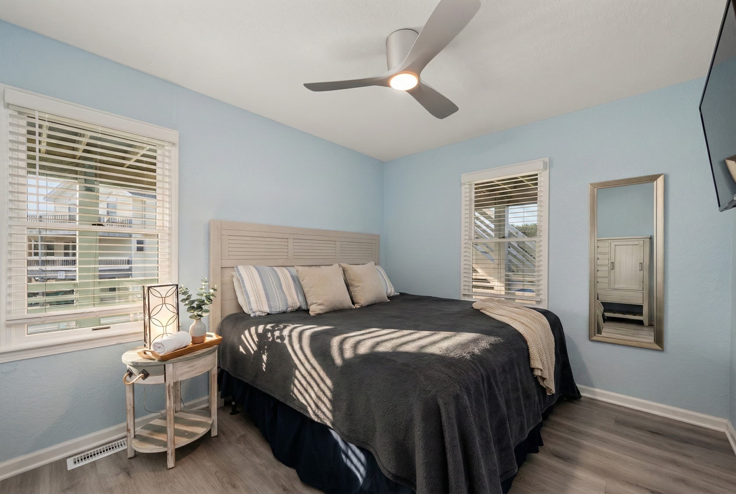 Mid-Level King Bedroom 3 — Elegant Plush Bedding & Peaceful Ambiance | Harmankaya, Corolla OBX