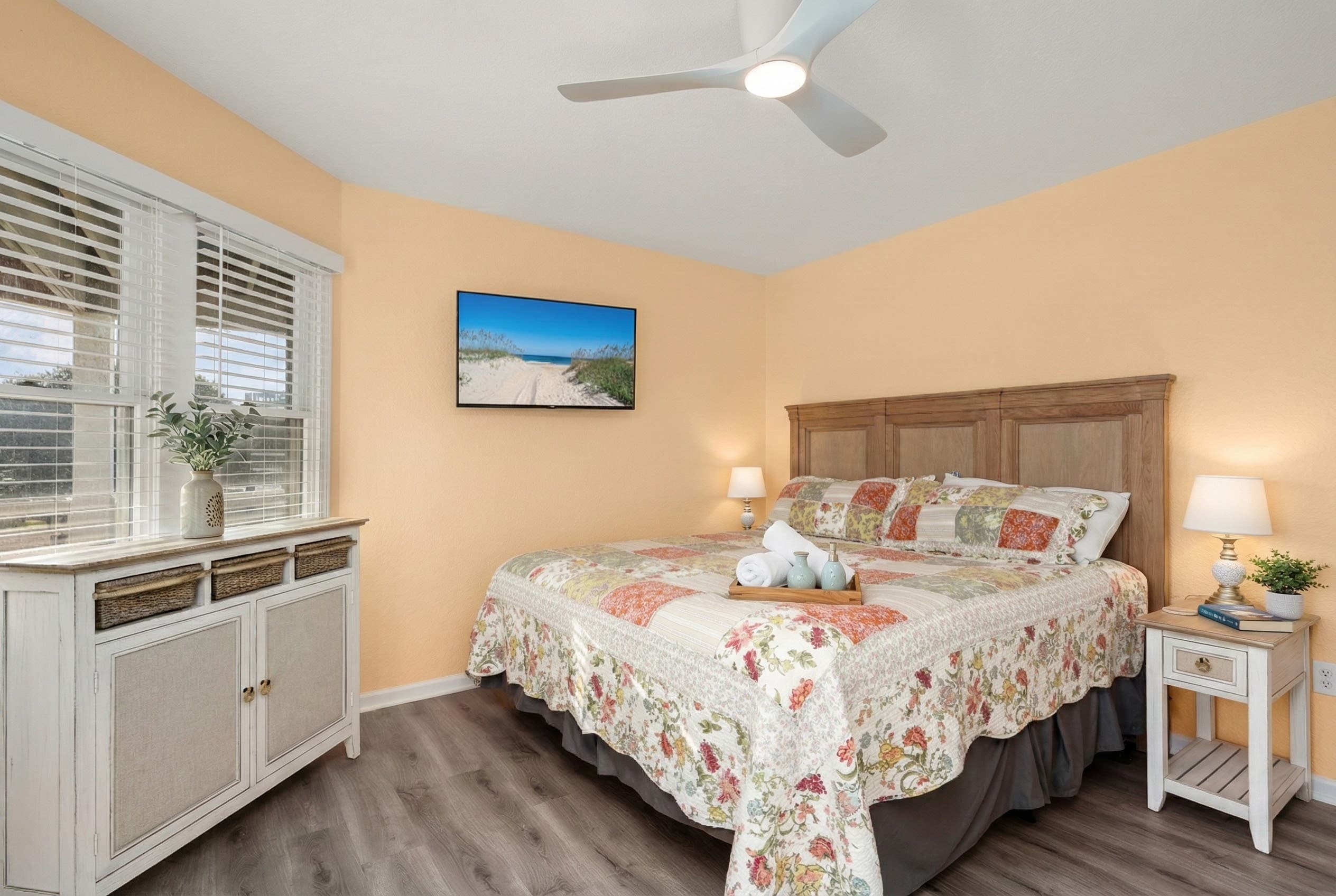 Mid-Level King Bedroom 4 — Warm & Inviting with Large Windows for Natural Light | Harmankaya, OBX