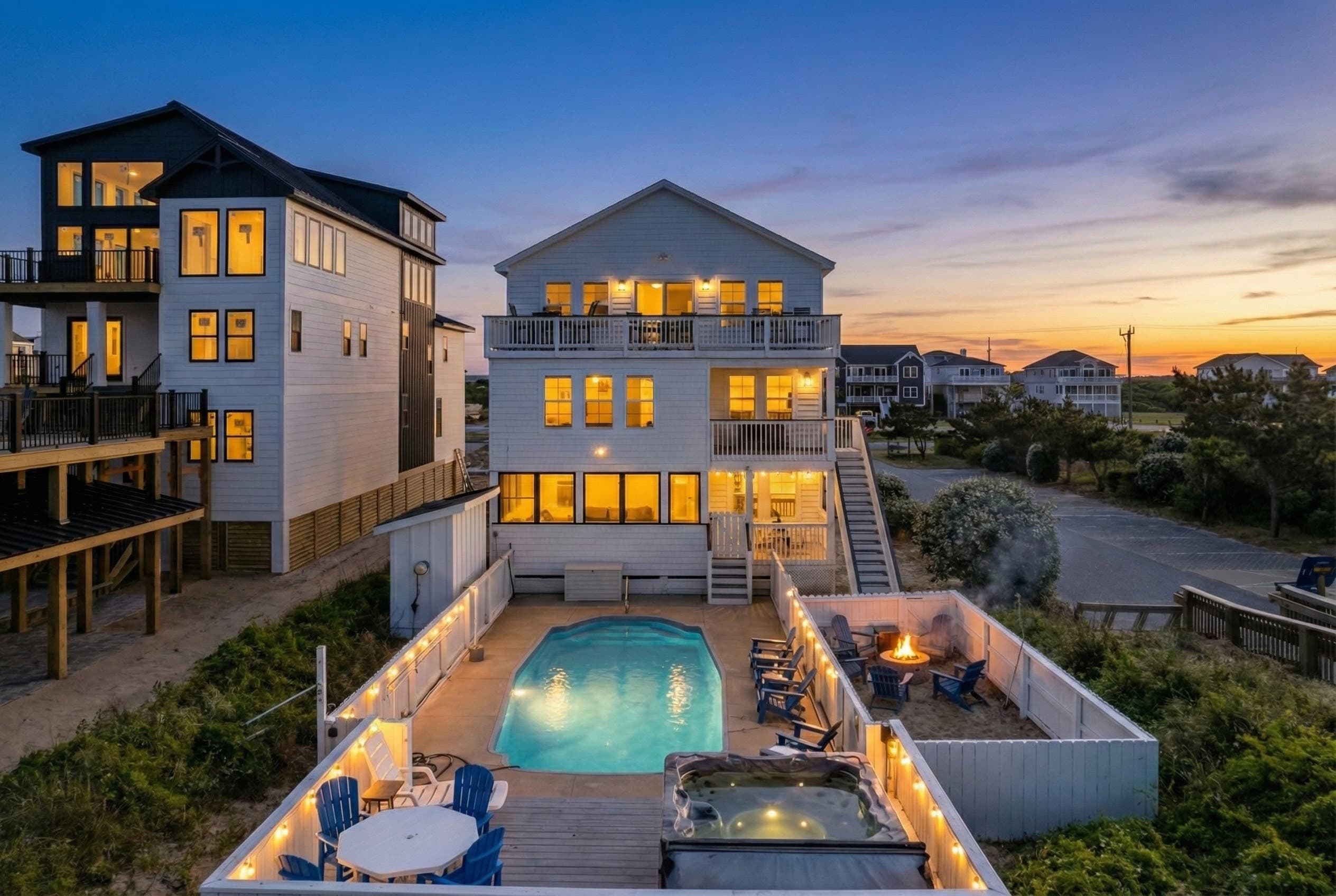 Coastline Haven by LuxStayUSA — Oceanfront Estate at Golden Hour, Steps from the Beach | South Nags Head, Outer Banks