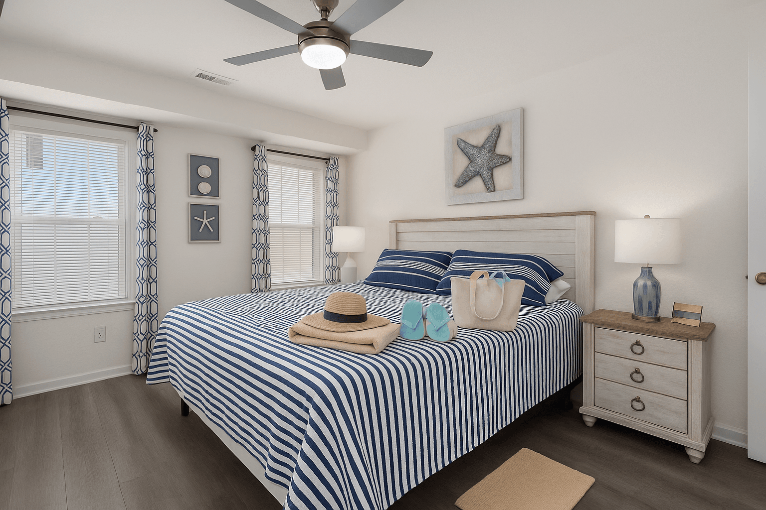 First Mate's Cabin (BR6) — Cozy Queen Room with Nautical Accents | Coastline Haven, Nags Head OBX