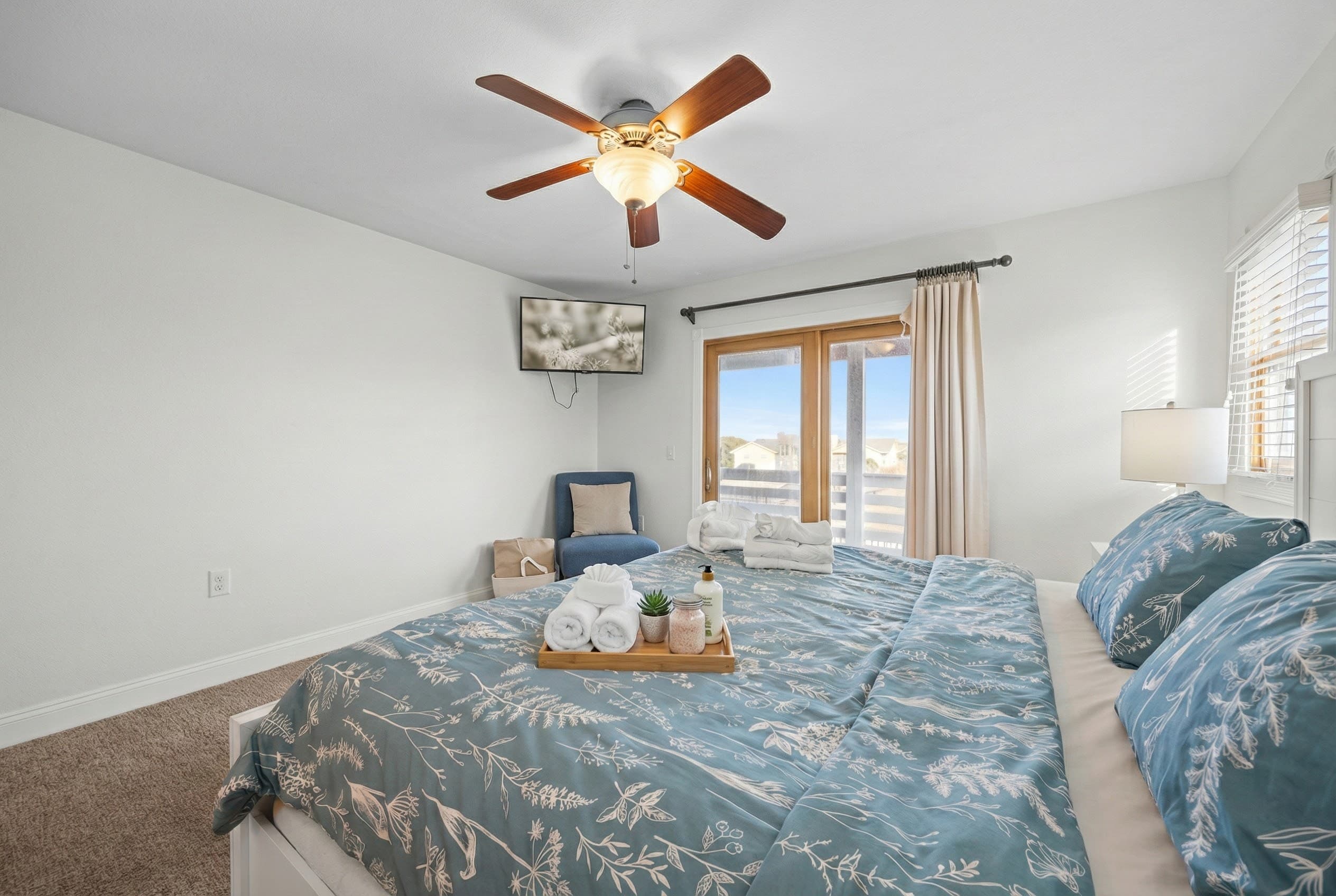Cozy Sitting Area Off Bedroom — Relax & Unwind Between Adventures | Angler's Retreat, Nags Head OBX