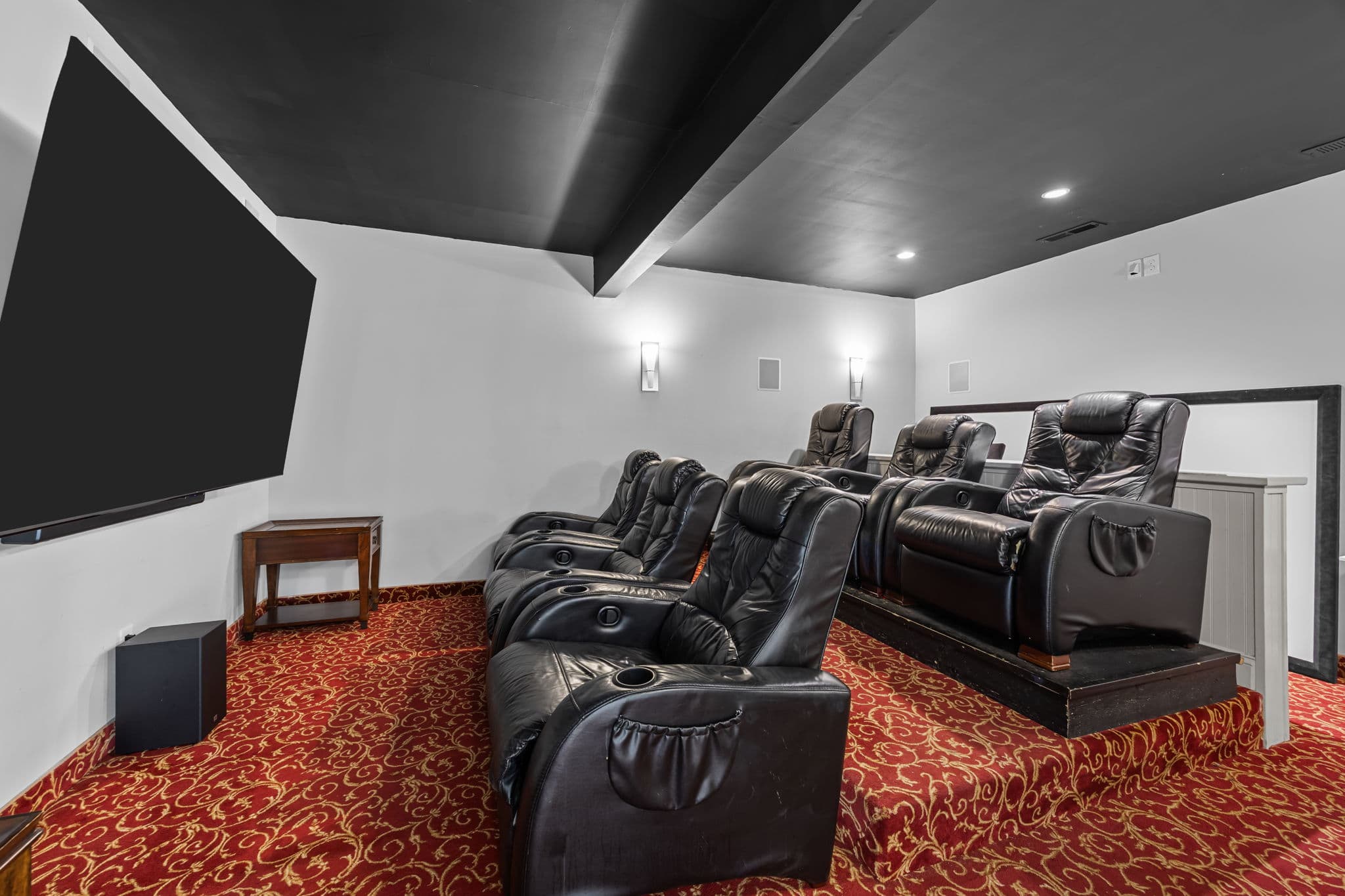 Private Theater Room — Cinema Experience with Reclining Seats & Surround Sound | Angler's Retreat, OBX