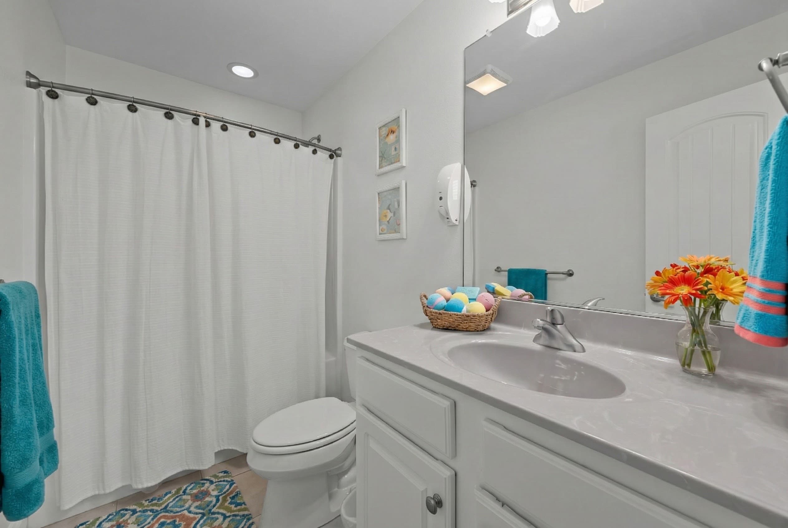 Walk-In Shower with Earth Tone Tile & Glass Door — Spa-Inspired Design | Angler's Retreat, Outer Banks