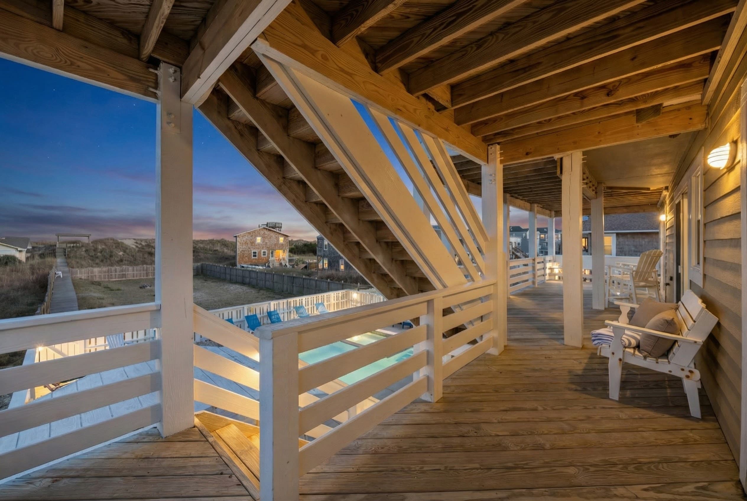 Multi-Level Decking with Ocean Views — Outdoor Living at Every Level | Angler's Retreat Oceanfront Estate, Outer Banks
