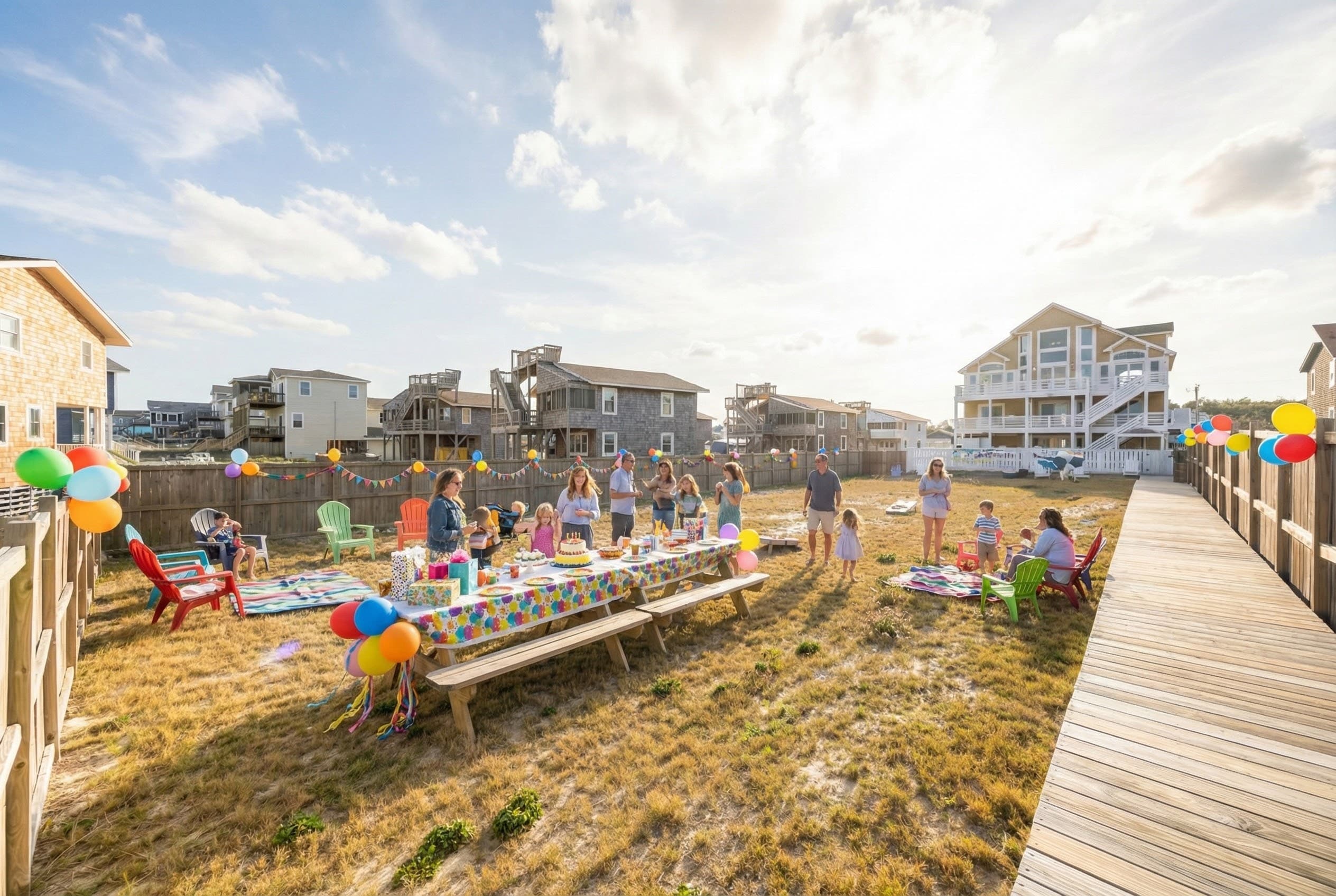 125x50 Fenced Oceanfront Lawn — Perfect for Events, Games & Weddings | Angler's Retreat, Outer Banks