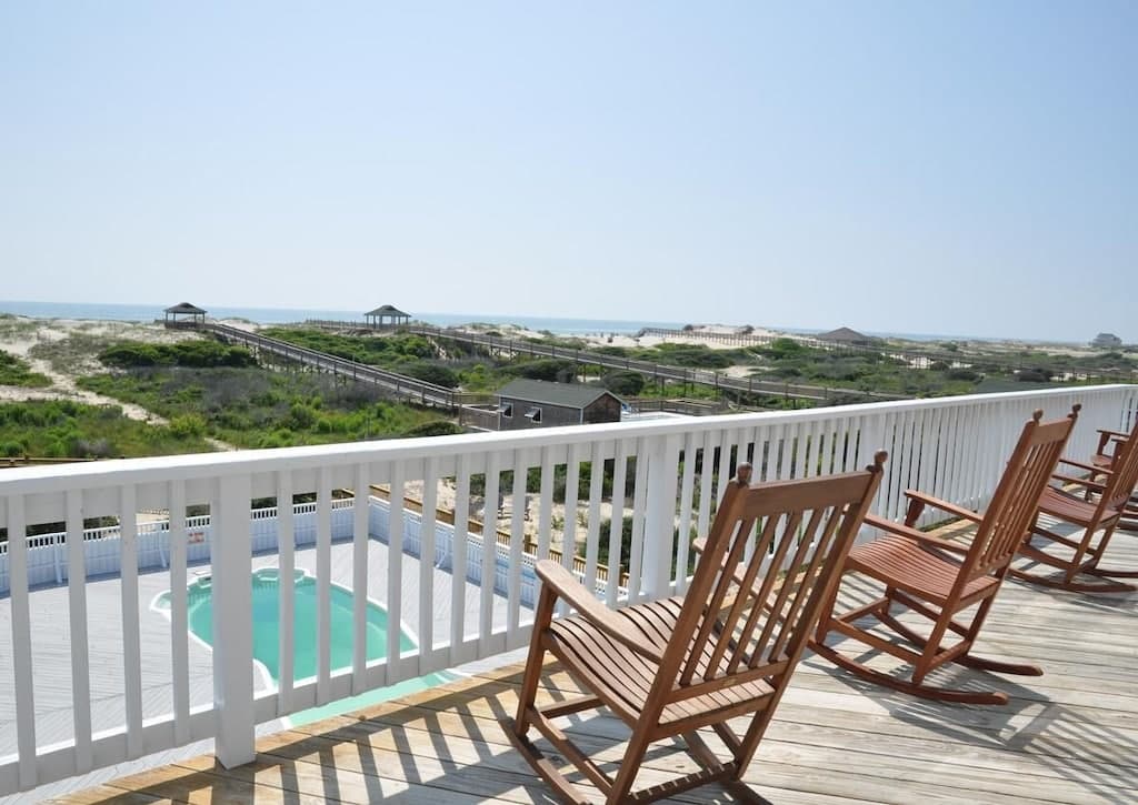 Relaxing Oceanfront Deck with Breathtaking Beach Views — Best Views Guaranteed | The Fitzgerald Estate, Corolla, Outer Banks