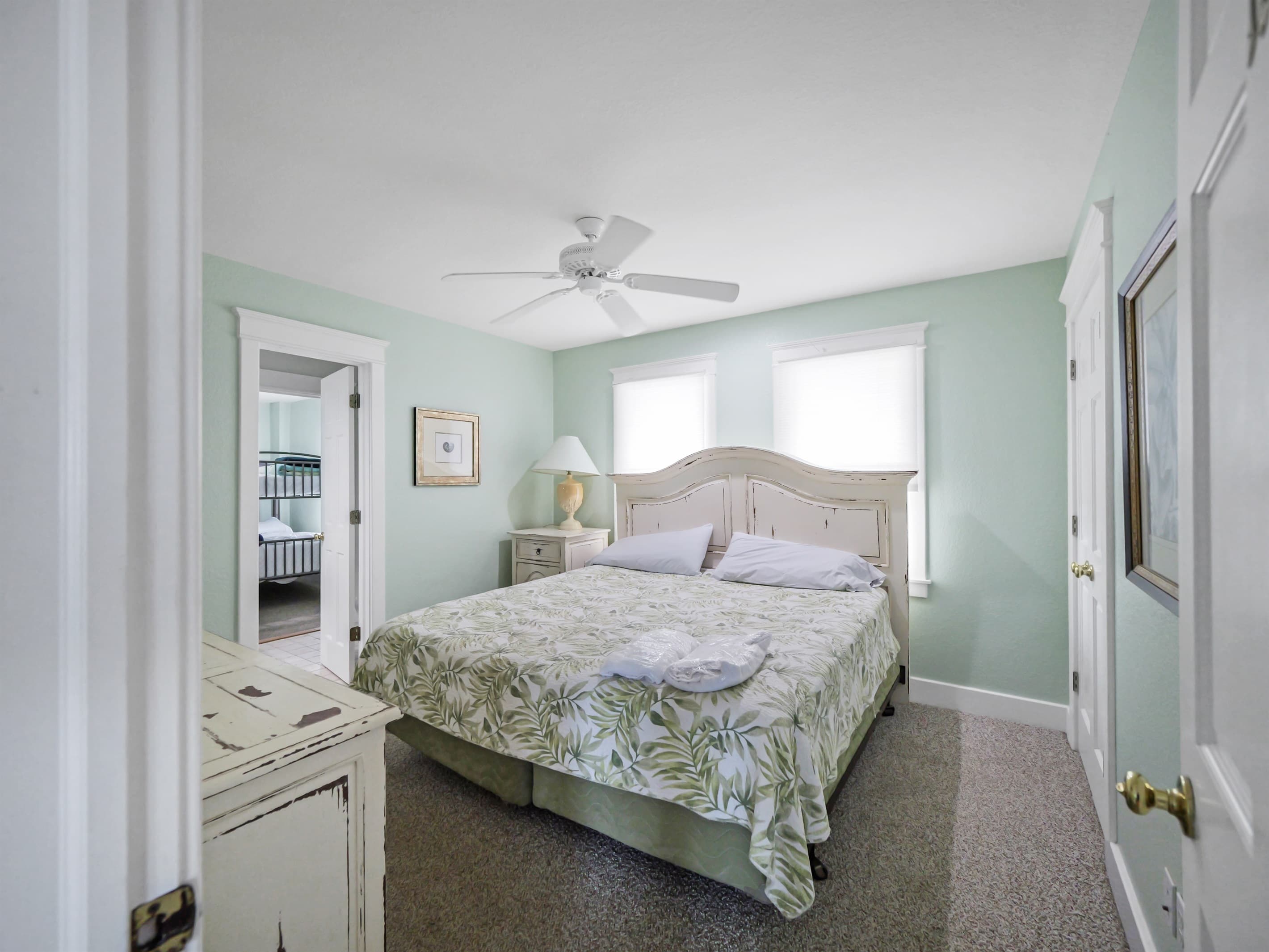 Bedroom 5 at The Fitzgerald — Relaxing King Suite with Coastal Charm | Fitzgerald & Hemingway 28BR Estate, Outer Banks
