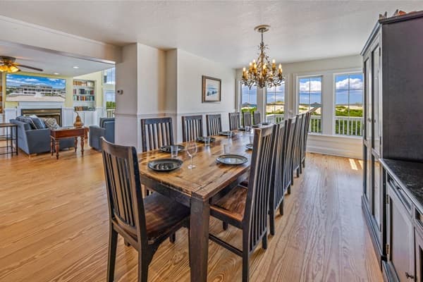Elegant Dining Area at The Hemingway — Seats Large Groups for Celebrations | 28BR Oceanfront Estate, Outer Banks
