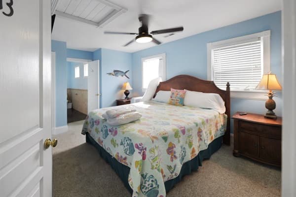 Bedroom 5 at The Hemingway — Comfortable King Suite with Natural Light | 28BR Oceanfront Estate, Outer Banks