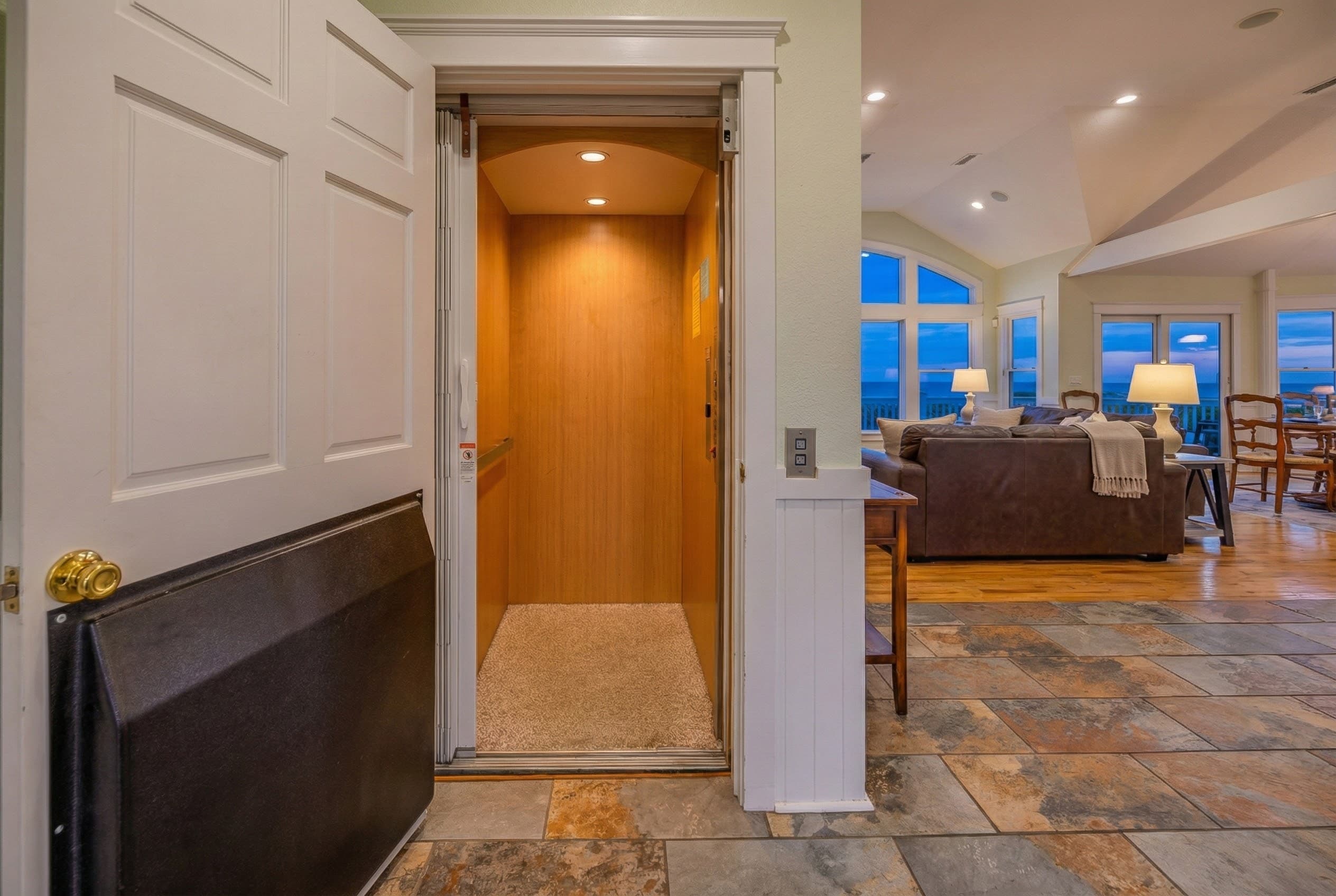 Private elevator access — seamless accessibility across all three levels ensuring comfort for every guest at the estate
