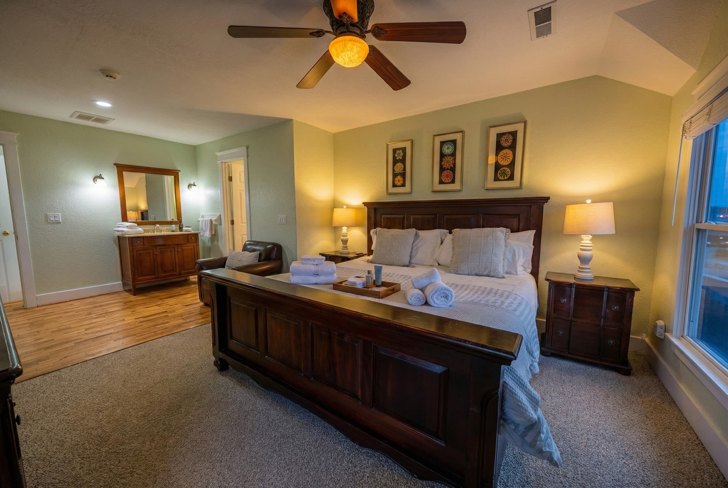 Elegant king bedroom — tasteful design and premium bedding ensure each guest enjoys a five-star sleeping experience