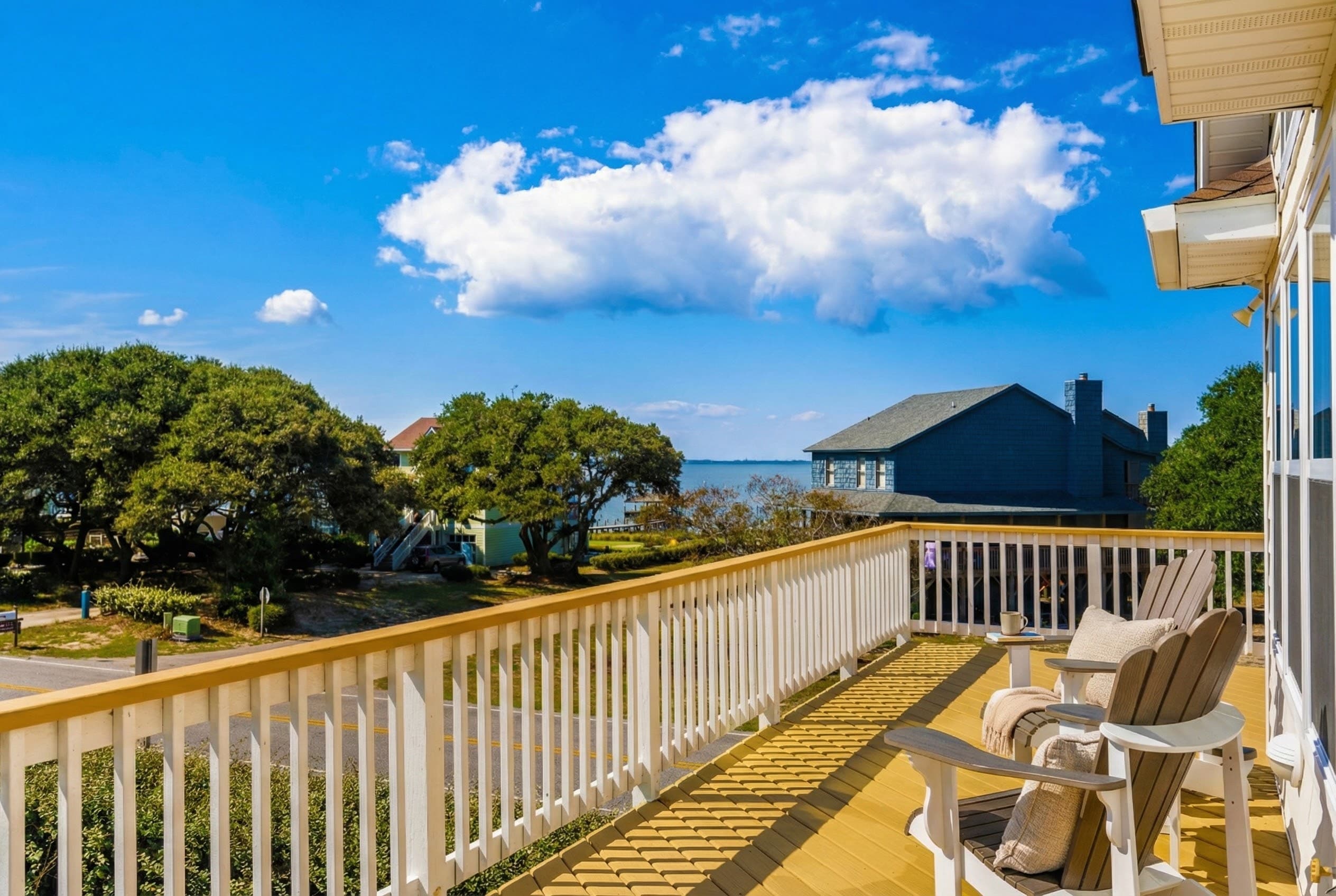 Expansive Top-Level Deck with Panoramic Currituck Sound Views — Best Sunset Spot in Duck | Outer Banks