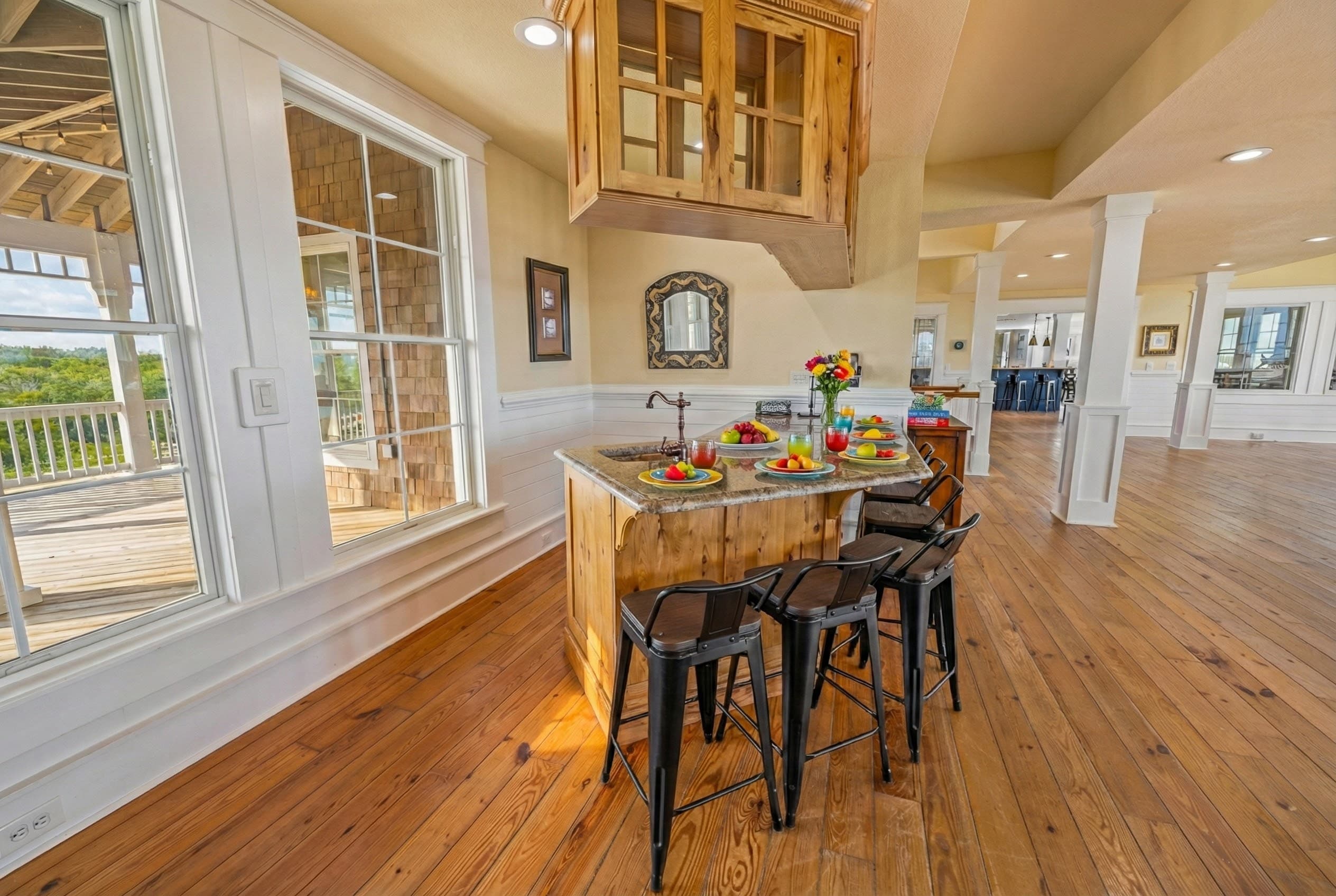 Elegant Grand Piano Room with Vaulted Ceilings — Perfect for Musical Evenings & Celebrations | The Mark Twain Oceanfront Estate, Outer Banks