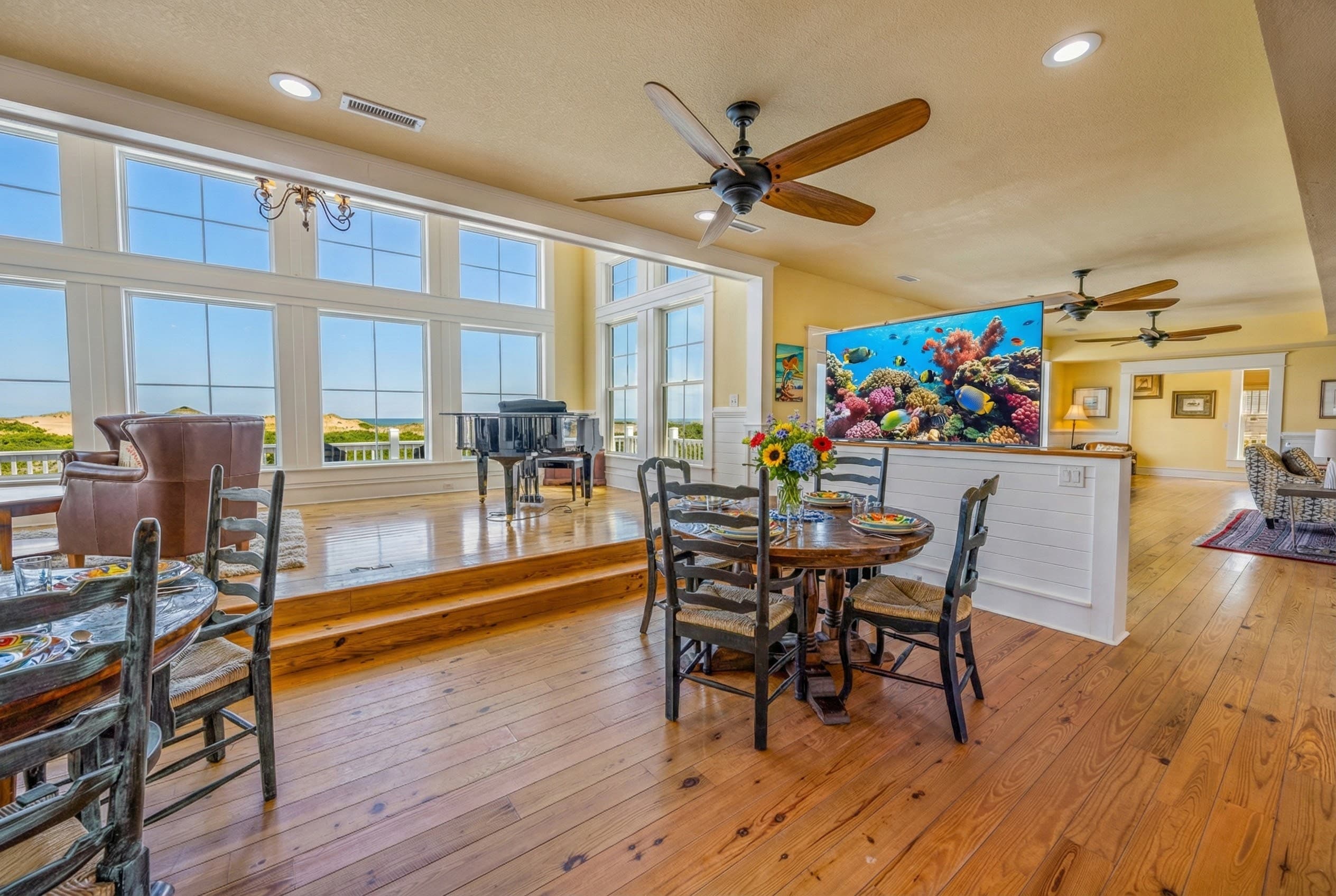 Exterior View of The Mark Twain from Neighboring Angle — Multi-Level Architecture with Wrap-Around Decks | Outer Banks Luxury Rental