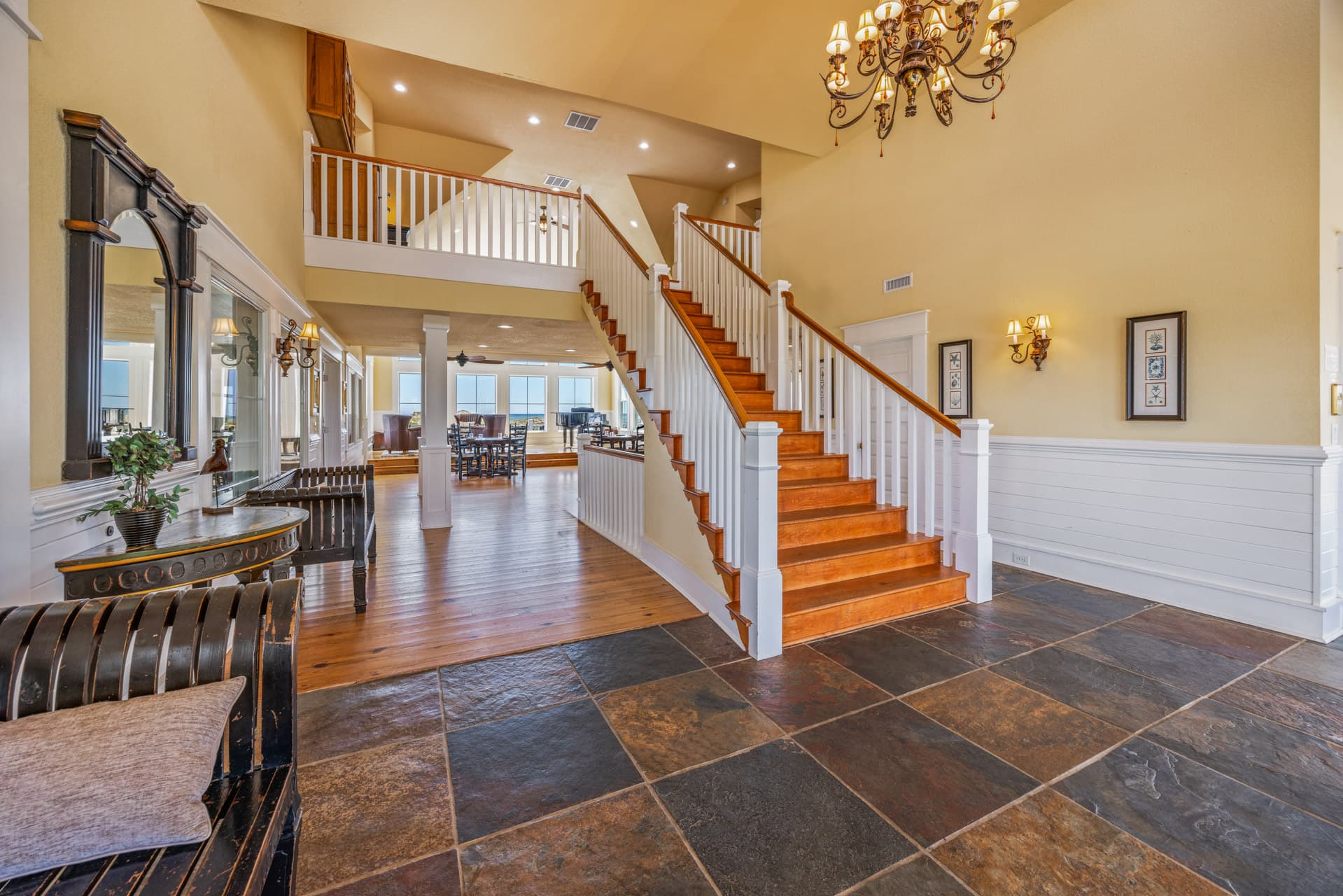 Interior Staircase Connecting Floors — Open Design with Natural Light | The Mark Twain's Spacious 3-Level Layout, Outer Banks