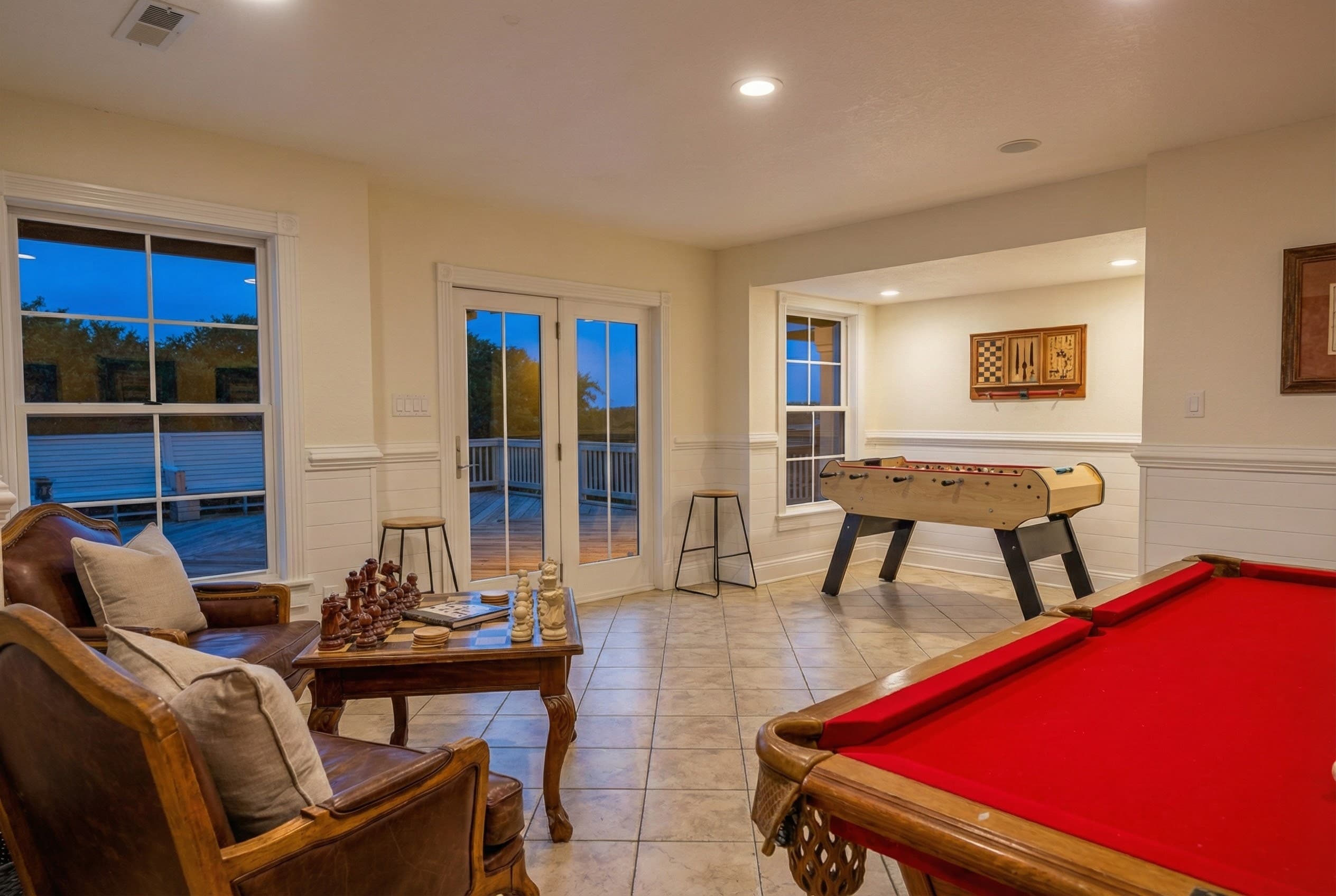 Entertainment Game Room with Pool Table, Wet Bar & Lounge — Hours of Fun for All Ages | The Hemingway Luxury Beach House, Outer Banks