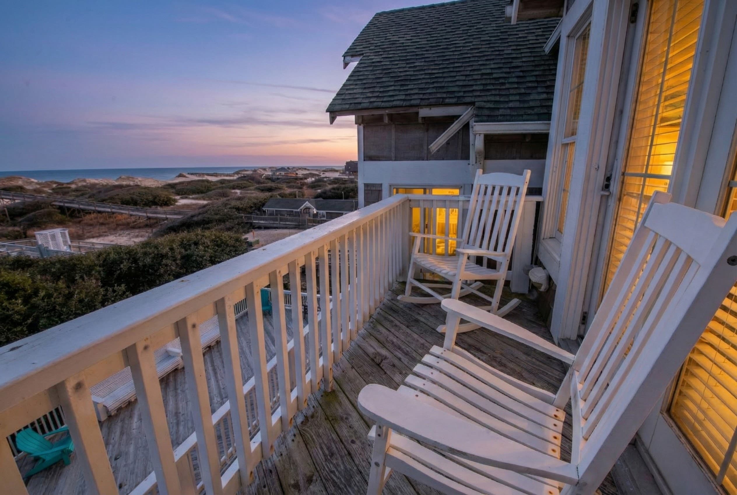 Expansive Upper Deck with Endless Ocean Views — Watch Sunrise Over the Atlantic from Your Private Balcony | Outdoor Seating, Outer Banks