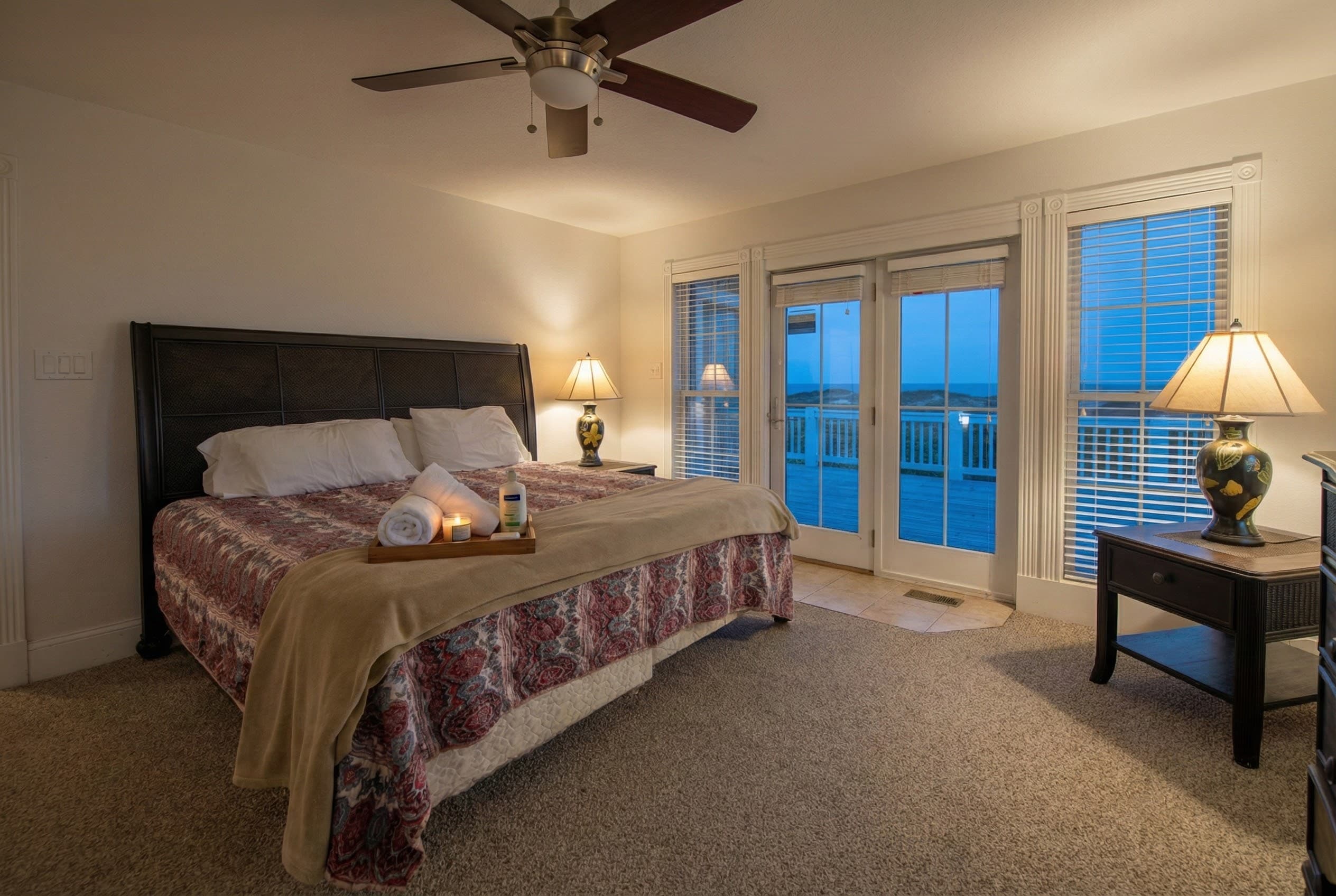 Luxury King Master Suite with Oceanfront Views & Designer Furnishings — Wake Up to Atlantic Sunrises | The Hemingway's Premier Bedroom, Outer Banks