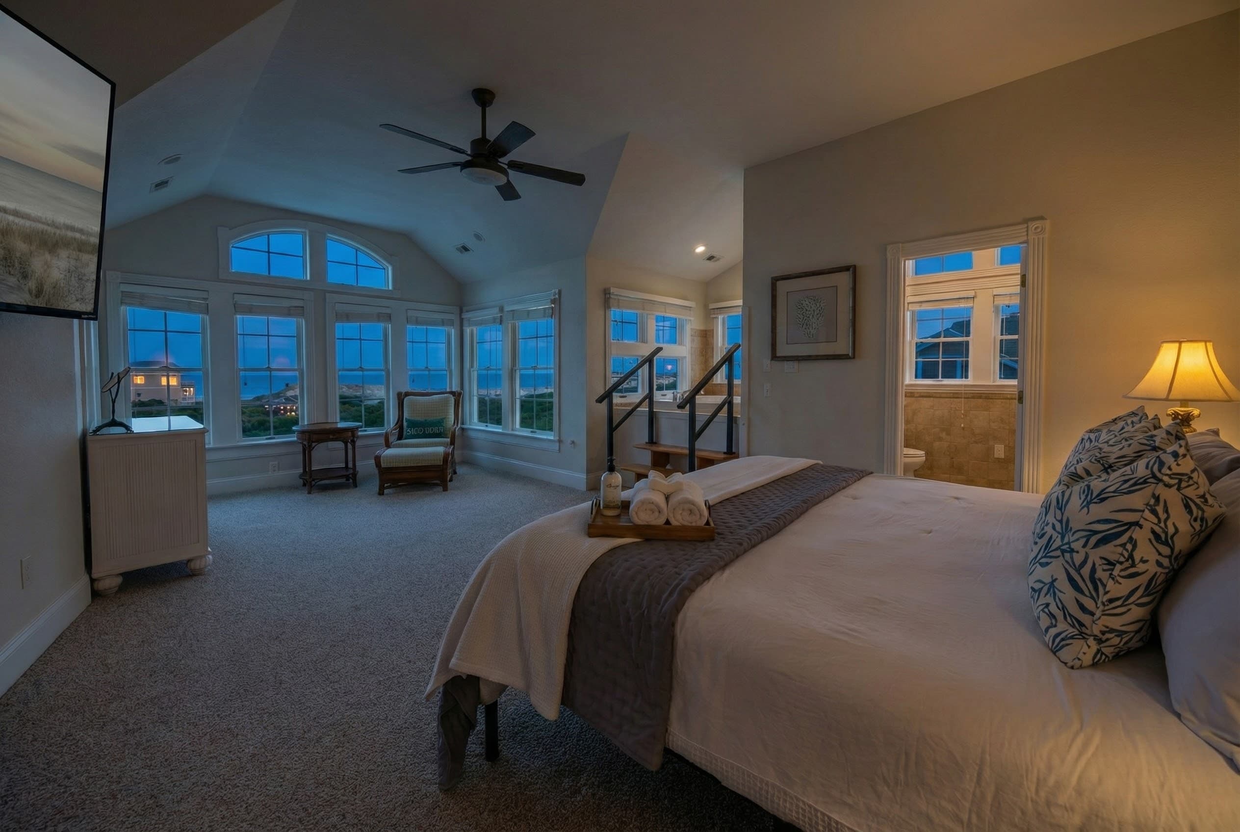 Bedroom 3 — Relaxing Retreat with Ocean-Inspired Décor & Comfortable Bedding | The Hemingway Oceanfront Estate, Outer Banks