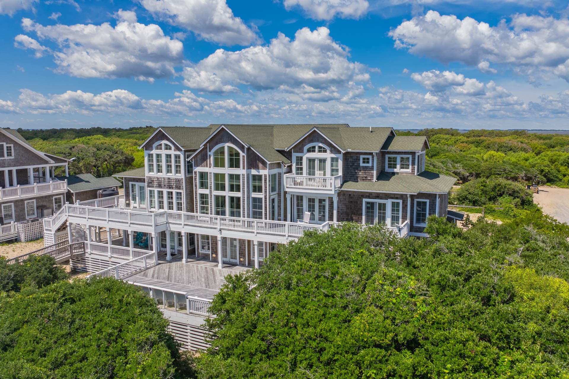 Breathtaking Aerial of The Hemingway Oceanfront Estate — 14 Bedrooms, Sleeps 32 | Perfect for Weddings, Family Reunions & Retreats, Outer Banks