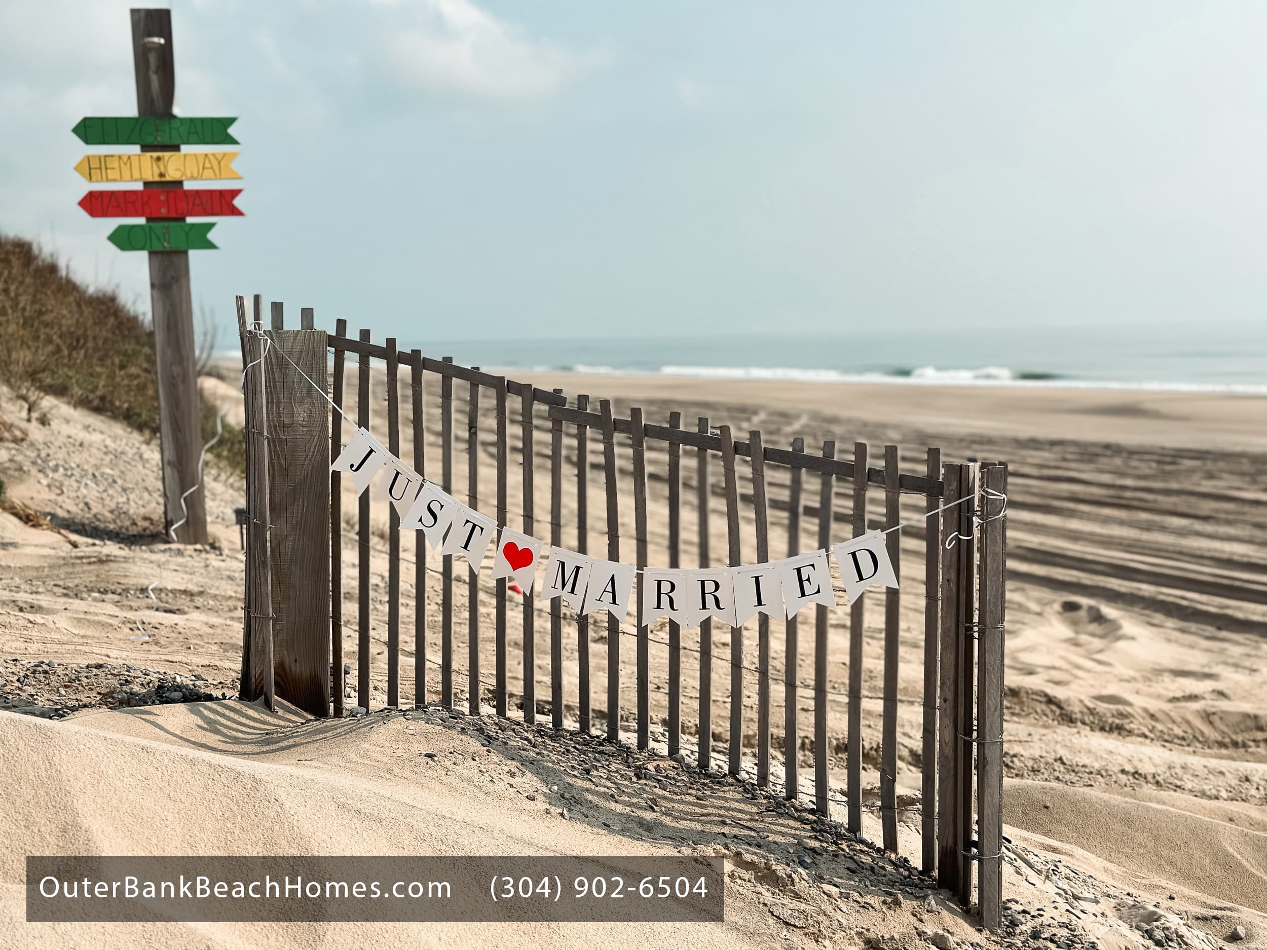 Wedding Venue on the Outer Banks — Wild Horses Visit During Your Oceanfront Ceremony at the Mark Twain Estate