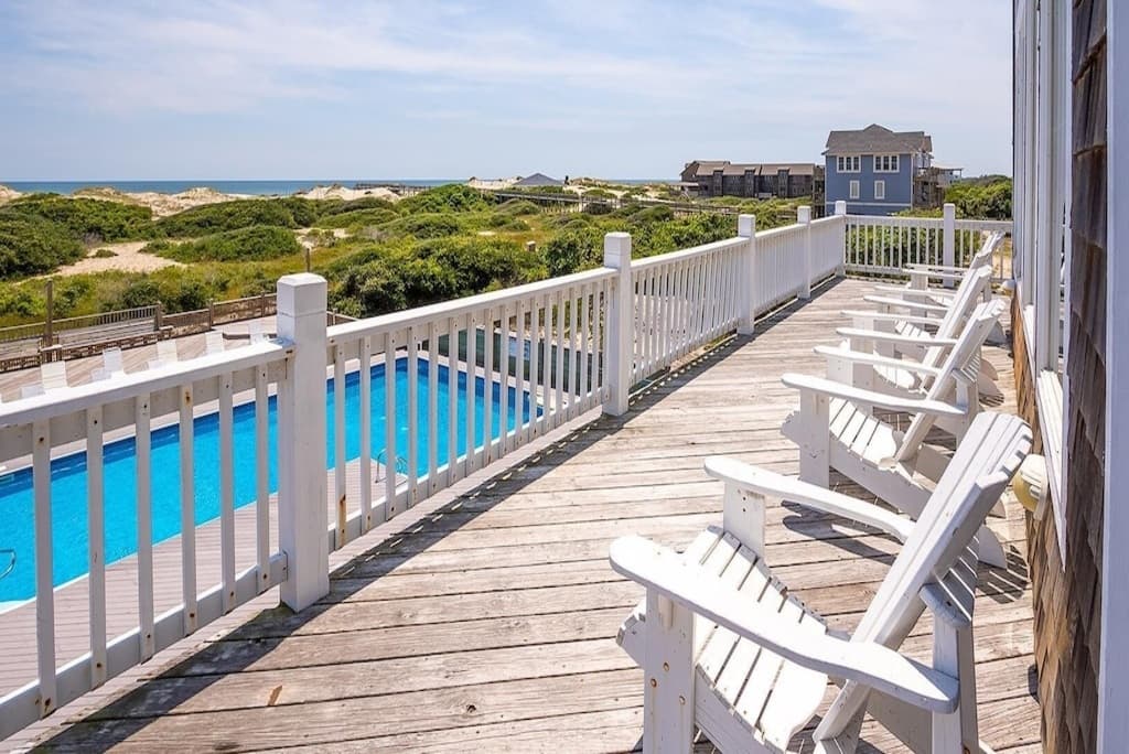 Private Estate — Mark Twain Estate Grand Oceanfront Architecture on 3 Private Acres, Corolla 4x4 Beach Event Venue