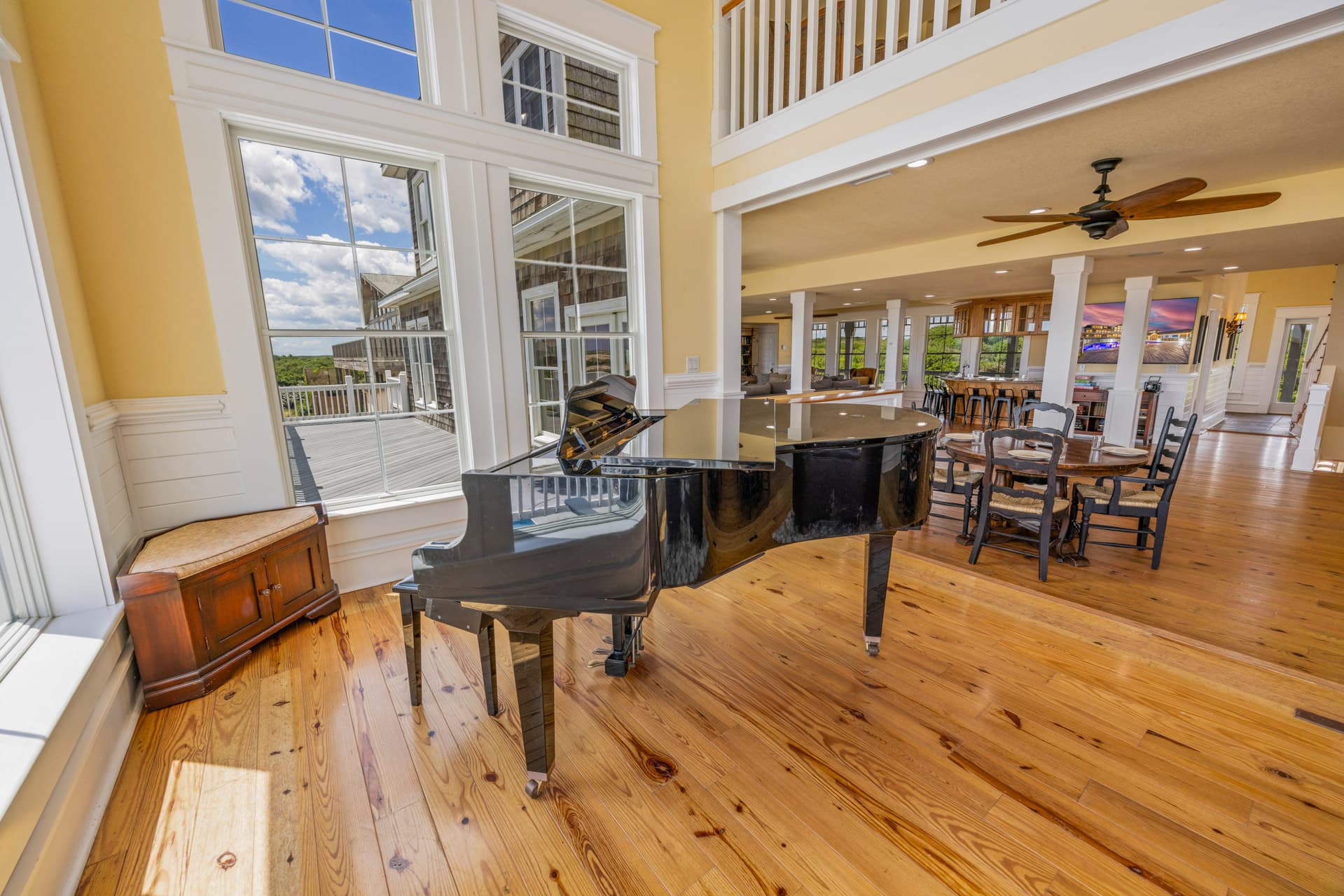 Gathering Space — Lounge Area at Mark Twain Estate with Piano, Relaxed Setting for Wedding Week Socializing OBX