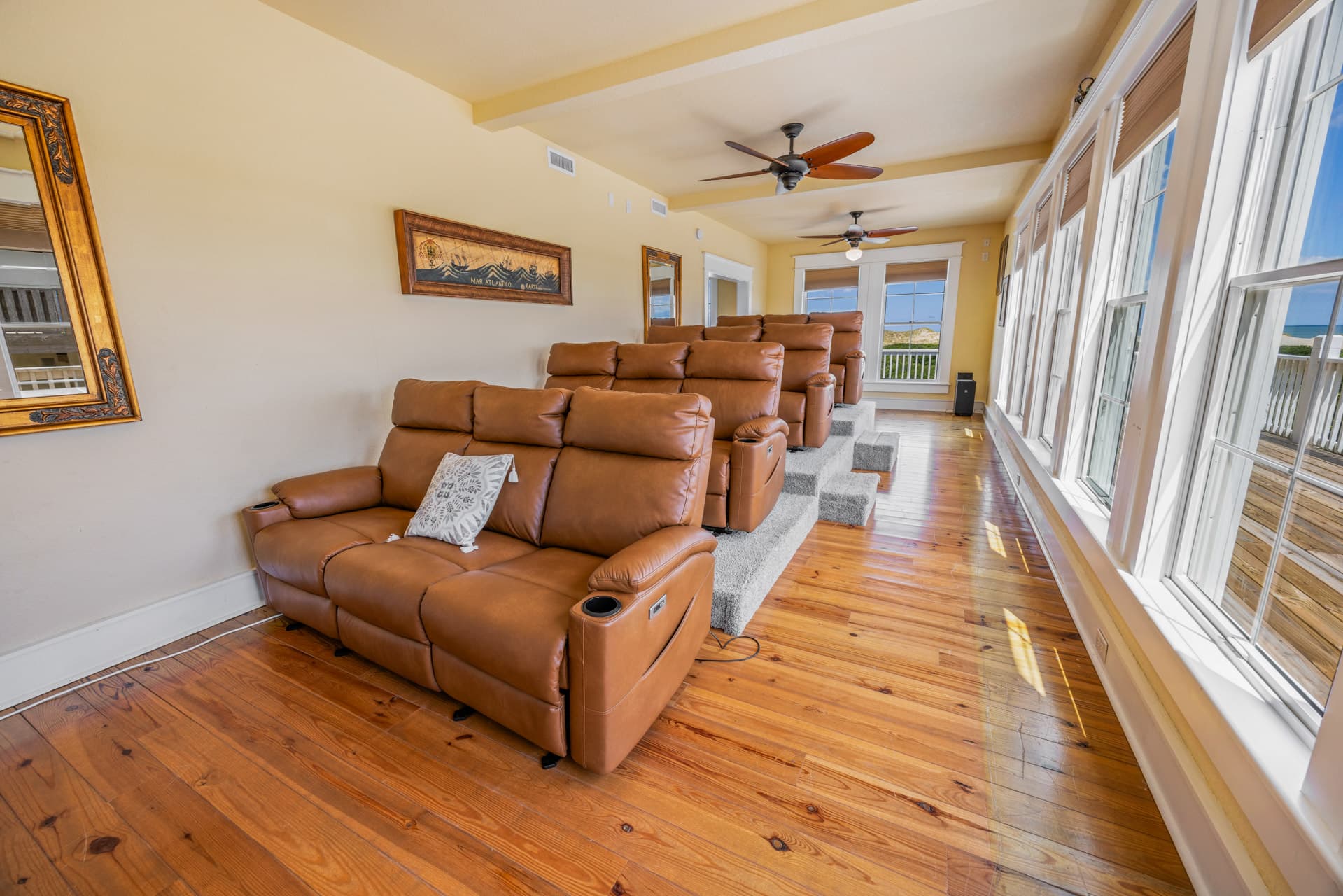 Gathering Space — Covered Patio with Seating and Swing at Mark Twain Estate, Relaxed Guest Lounge Area OBX