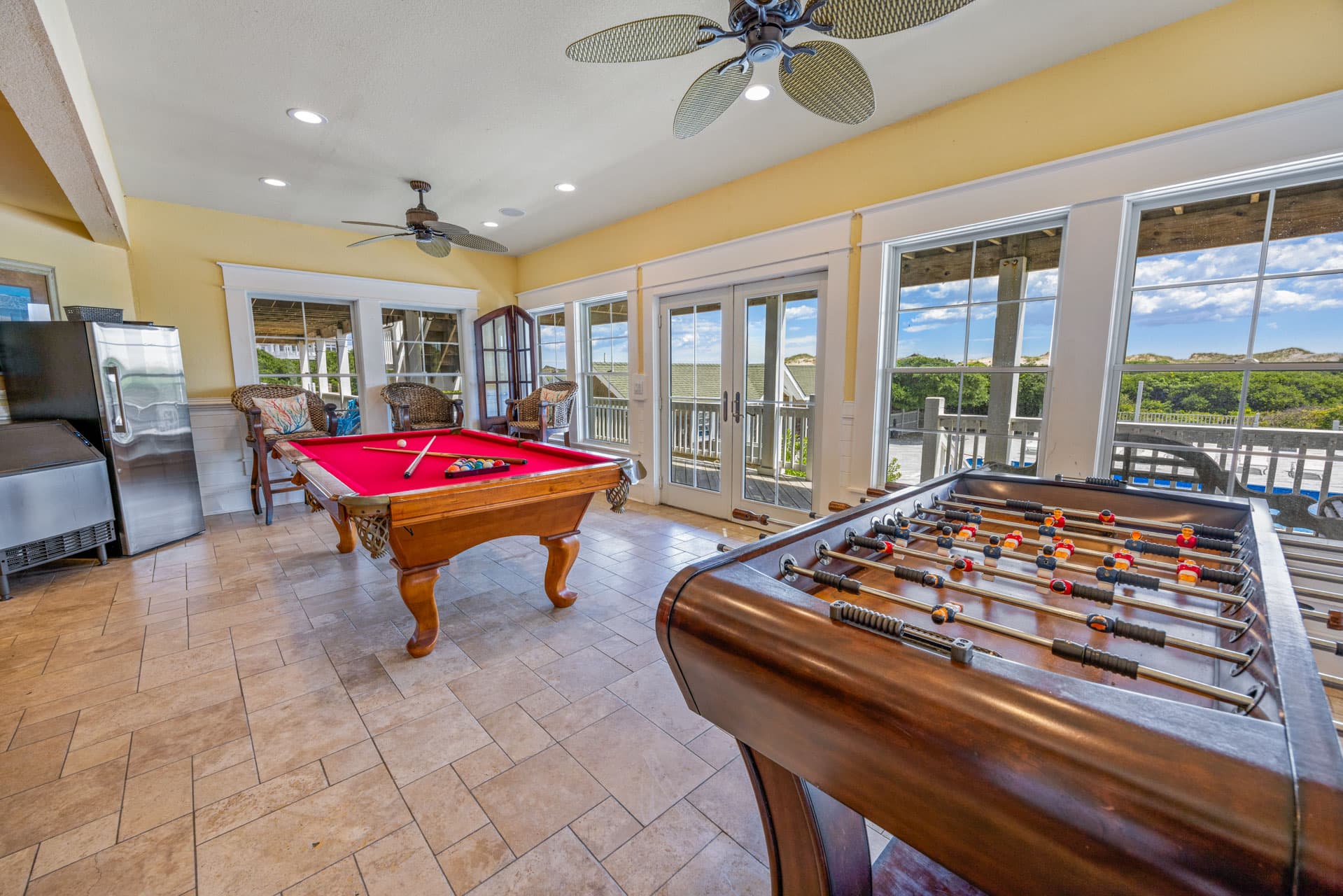 Celebration Space — Mark Twain Estate Game Room with Billiards, Post-Ceremony Entertainment for All Ages OBX