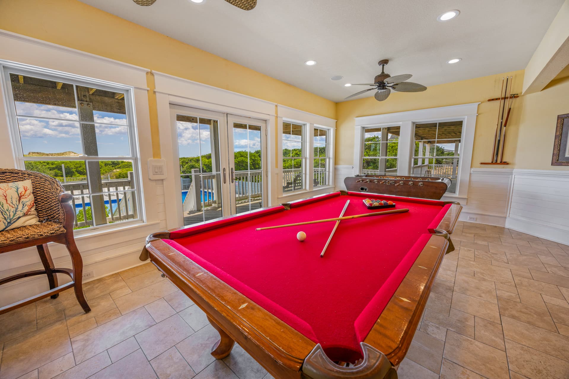 Pool Table and Game Area at the Mark Twain Estate — Endless Entertainment for All Ages, Corolla 4x4 Beach OBX